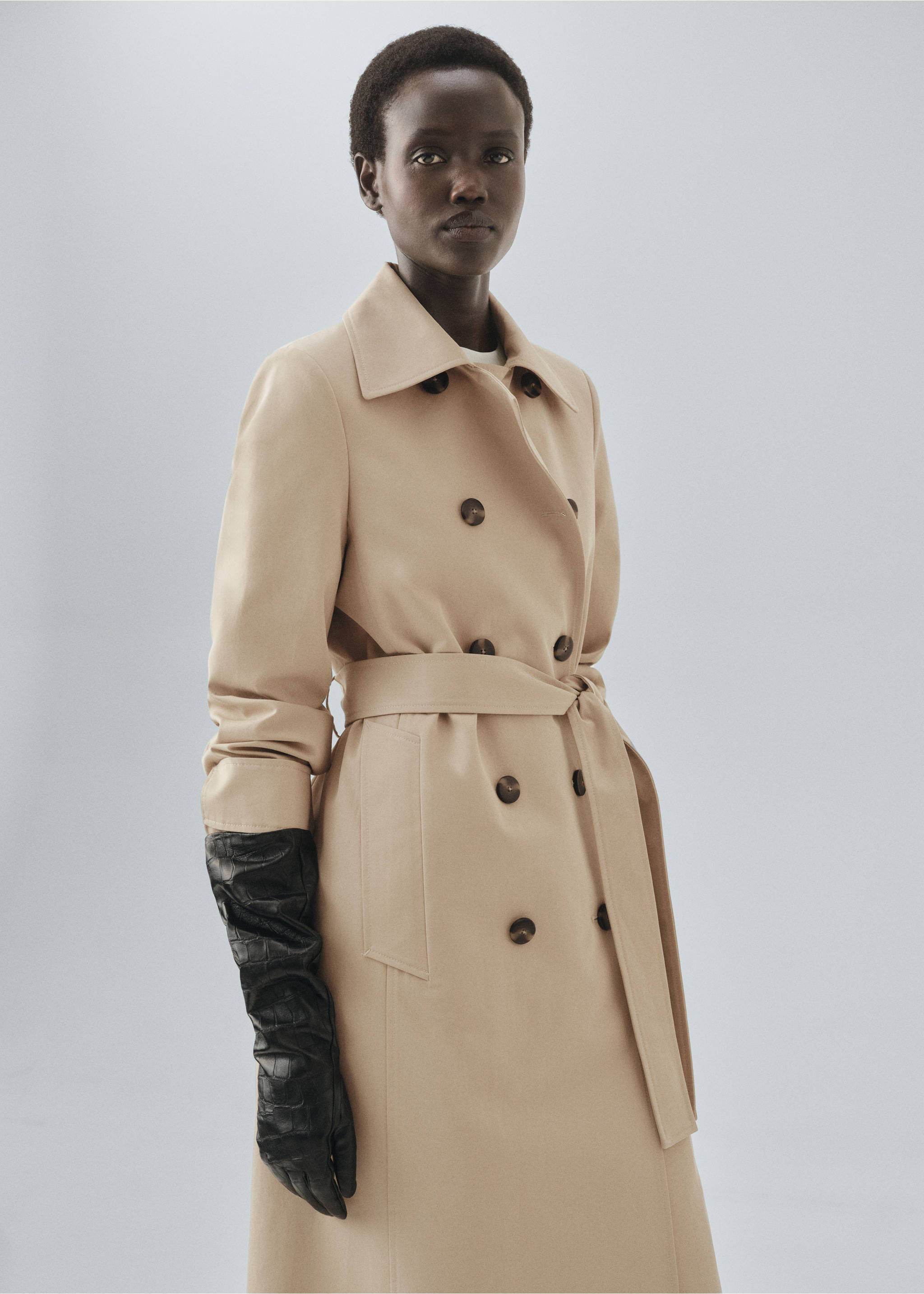 Classic 100% cotton trench coat - Medium plane, Beige. Ref: 17095794-00.