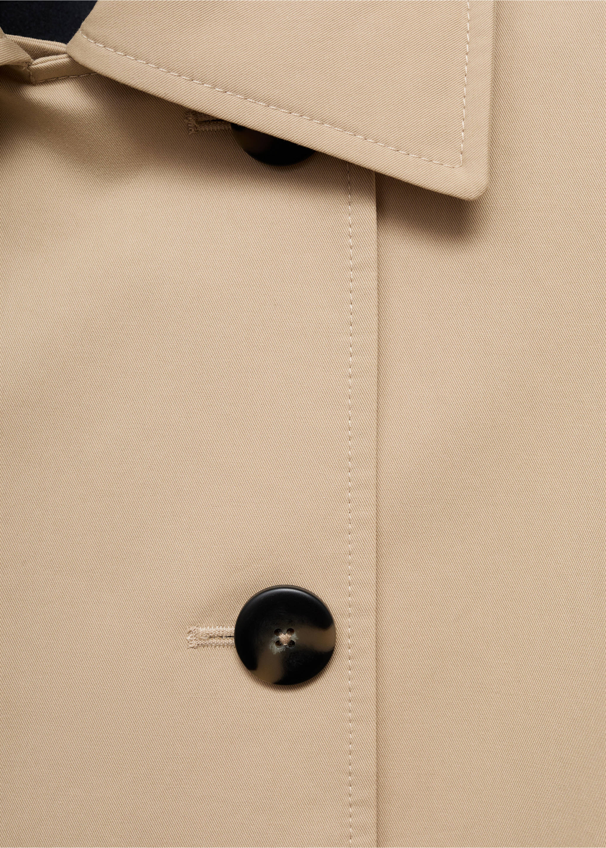 Classic 100% cotton trench coat - Details of the article 8, Beige. Ref: 17095794-00.
