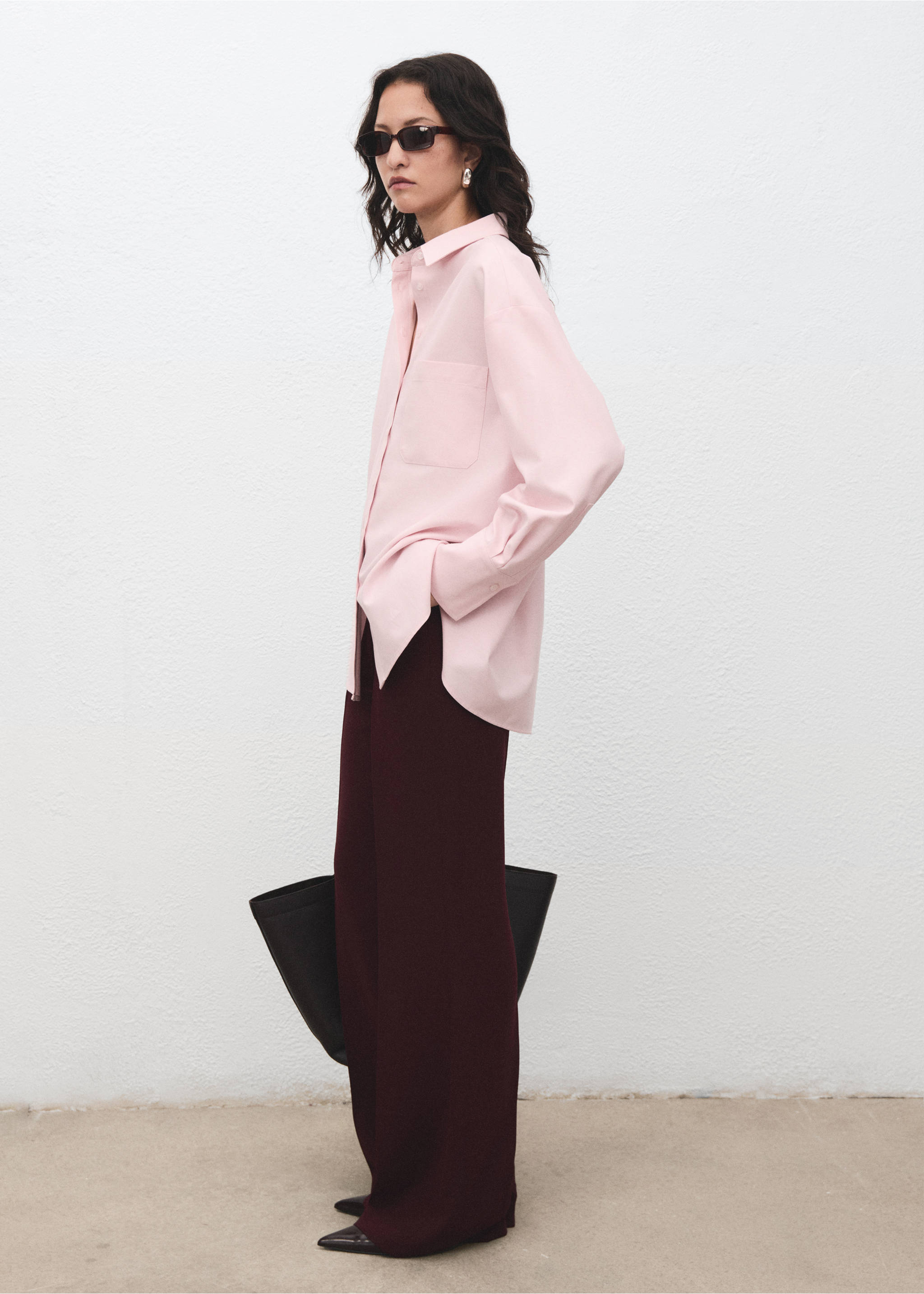 Pocket oversize shirt - General plane, Pastel Pink. Ref: 17095799-00.