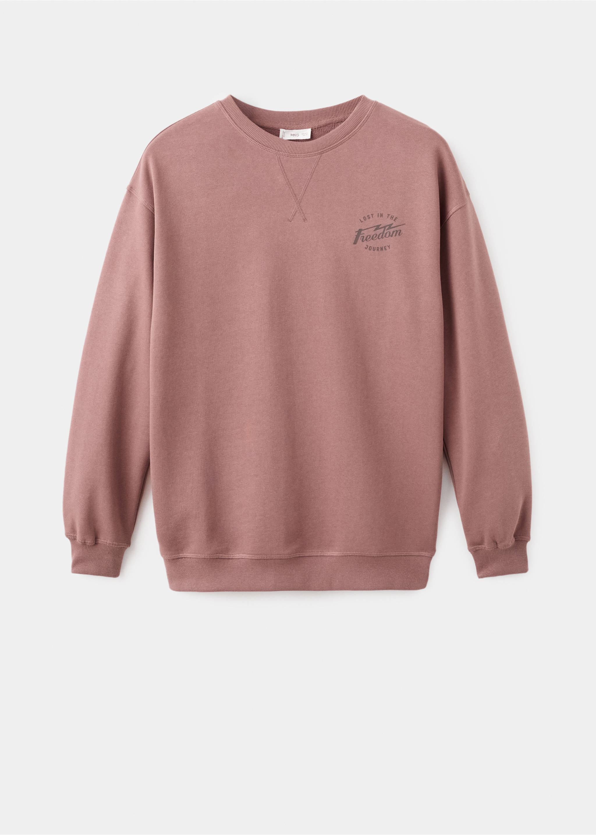 Printed cotton sweatshirt - Article without model, Maroon. Ref: 17095800-00.