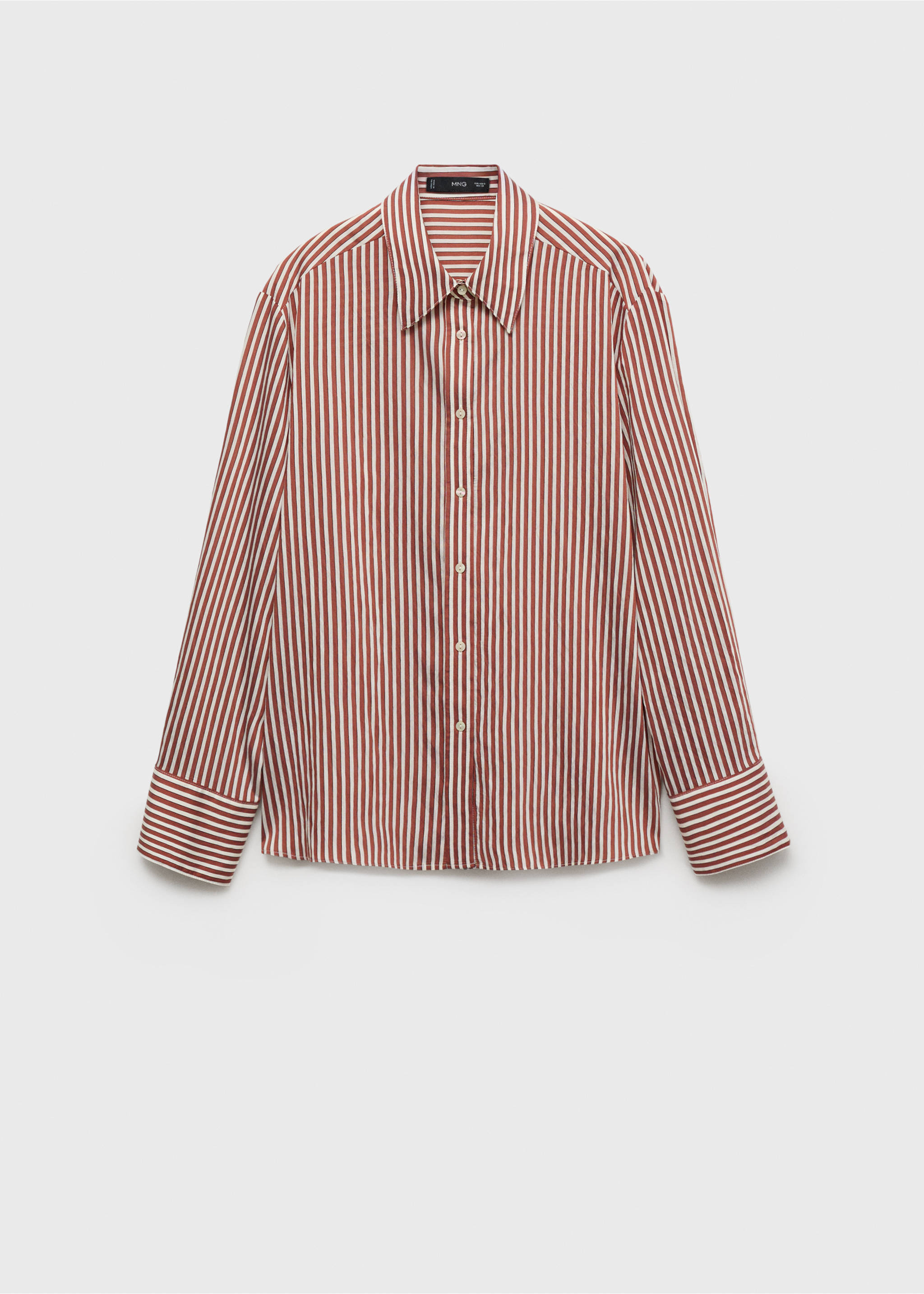 Striped straight shirt - Article without model, Brown. Ref: 17095802-00.