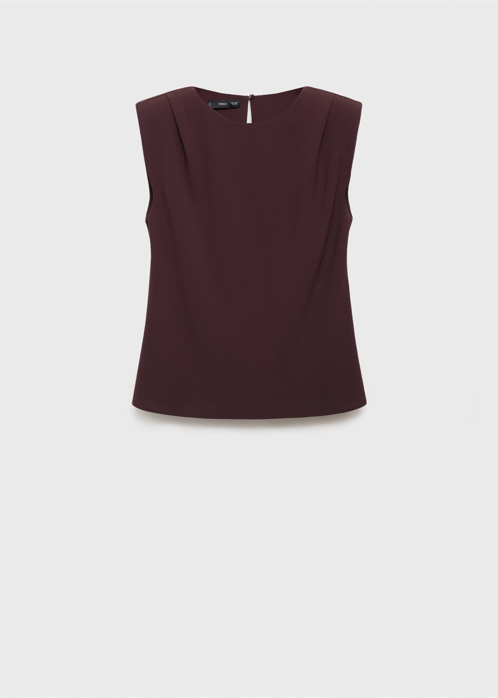 Ruched blouse with shoulder pads - Article without model, Chocolate. Ref: 17095803-00.
