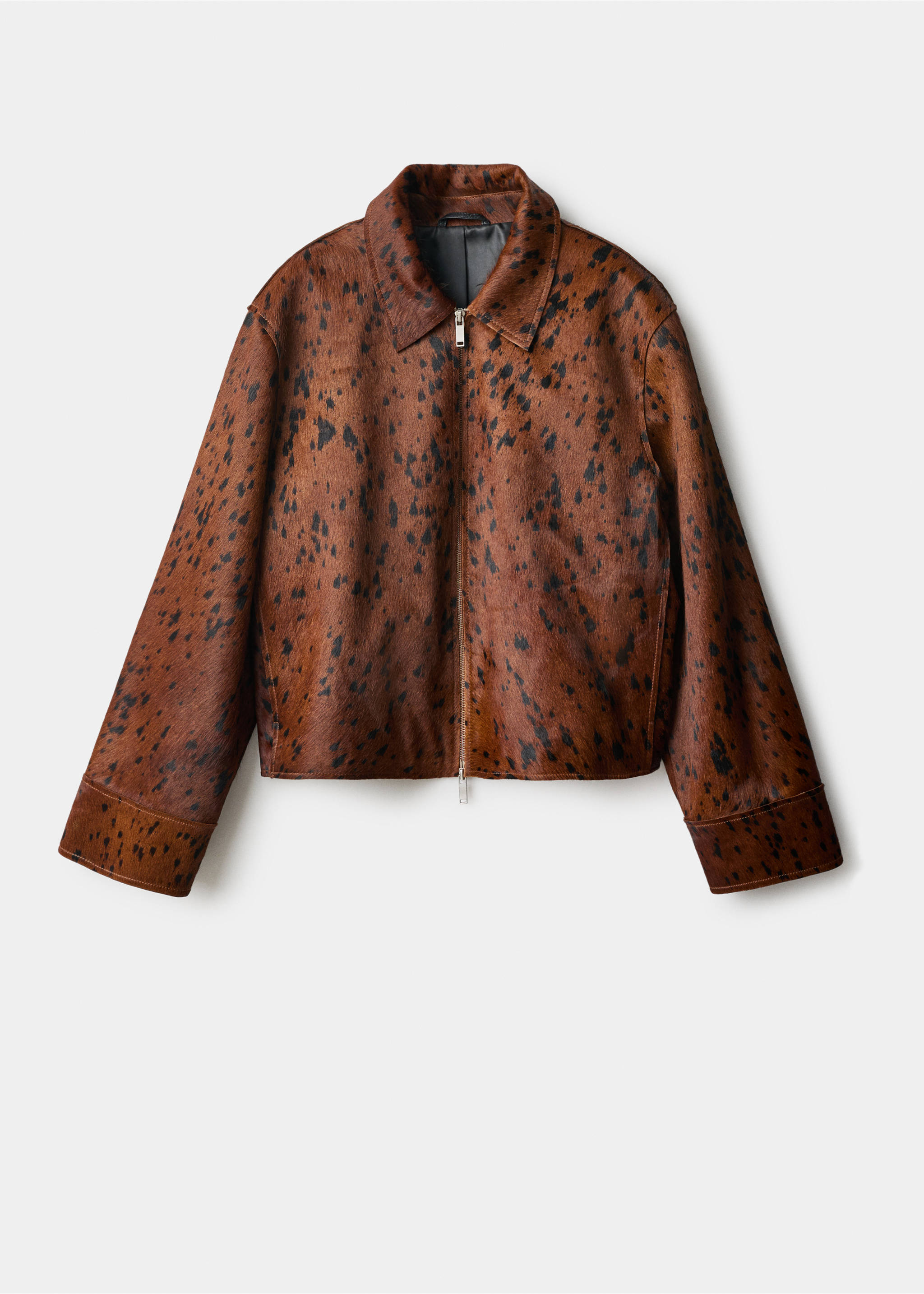 100% leather fur jacket - Article without model, Medium Brown. Ref: 17095804-00.