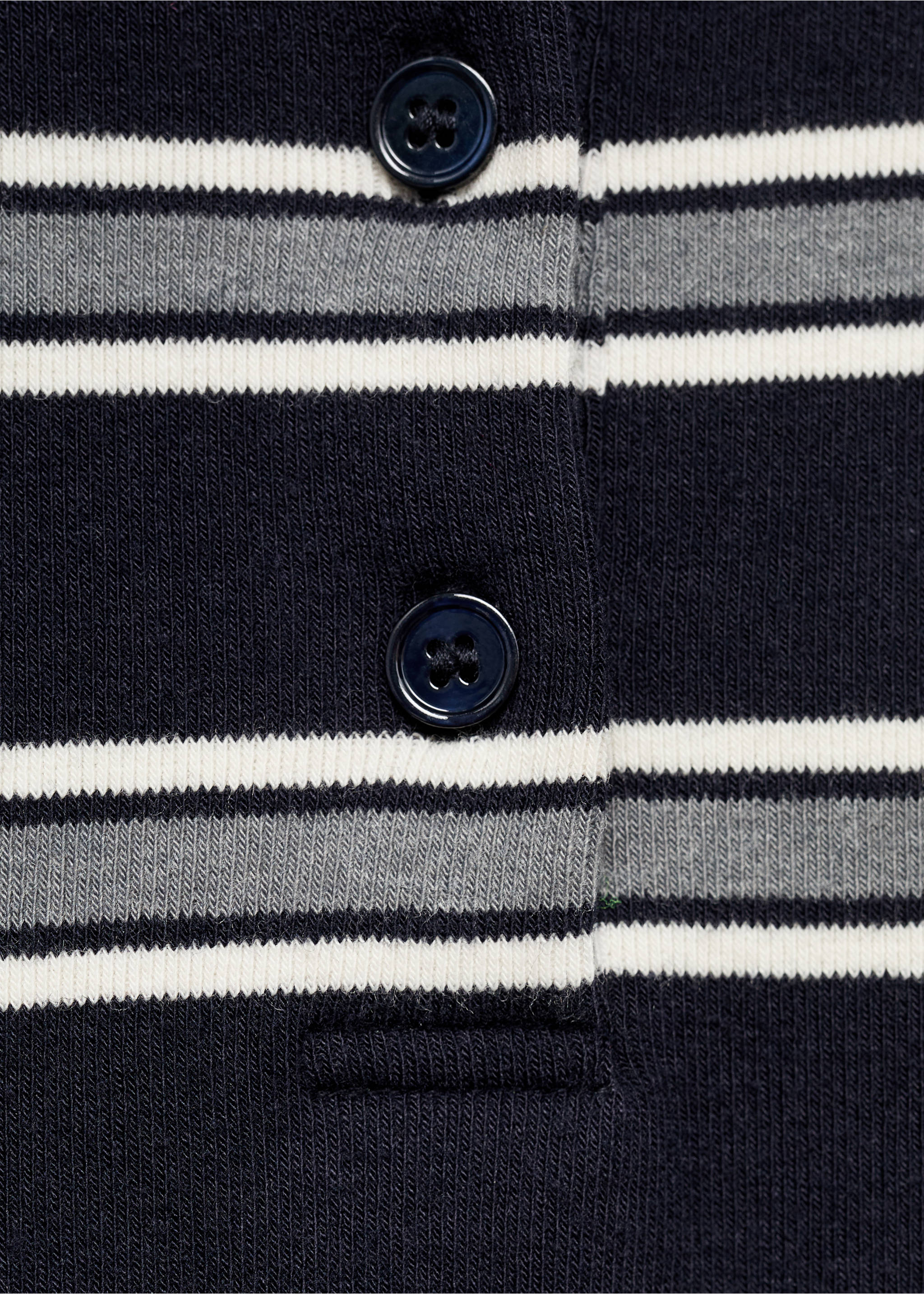 Samarreta coll polo ratlles - Detall de l'article 0, Blau marí. Ref: 17095805-00.