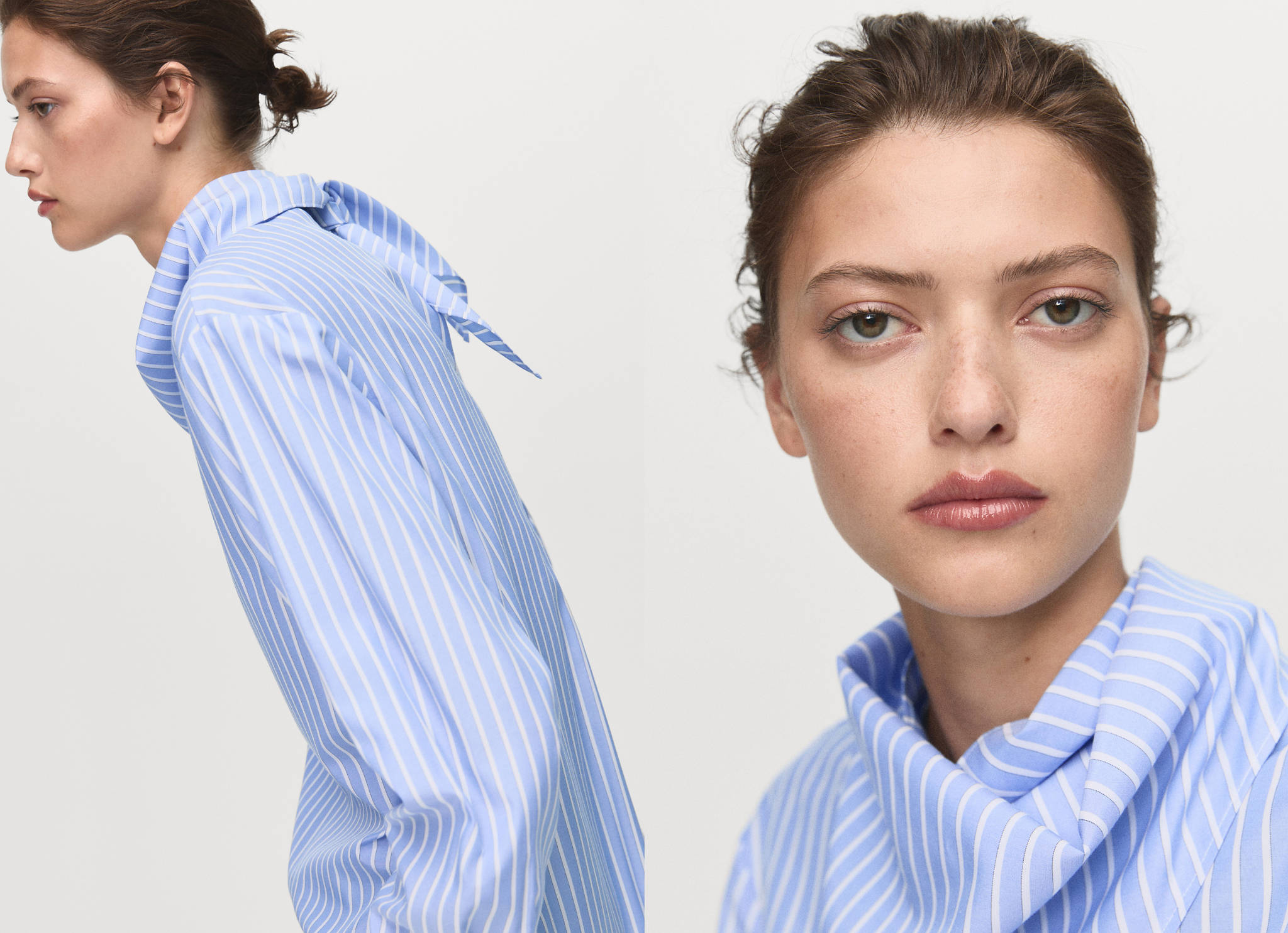 Striped blouse with handkerchief - Panoramic plane