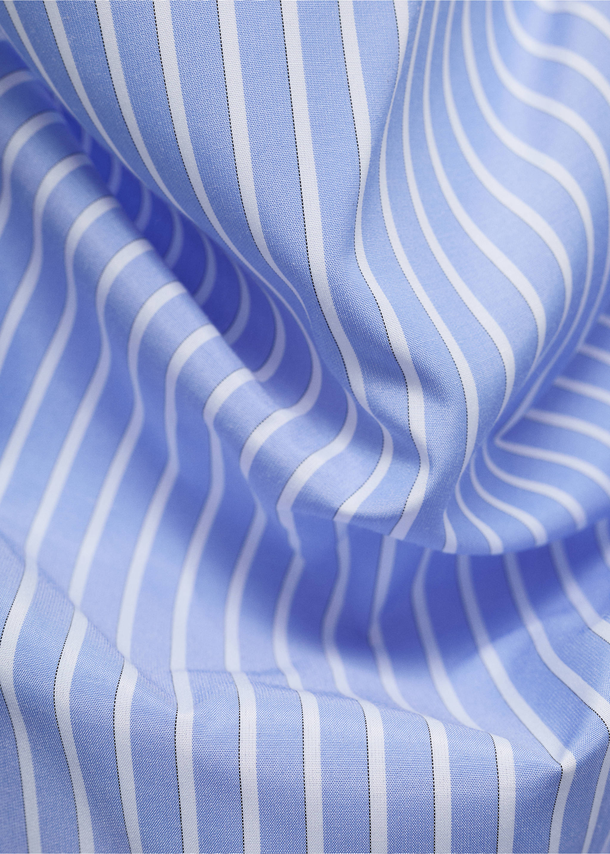 Striped blouse with handkerchief - Details of the article 0, Sky Blue. Ref: 17095808-00.