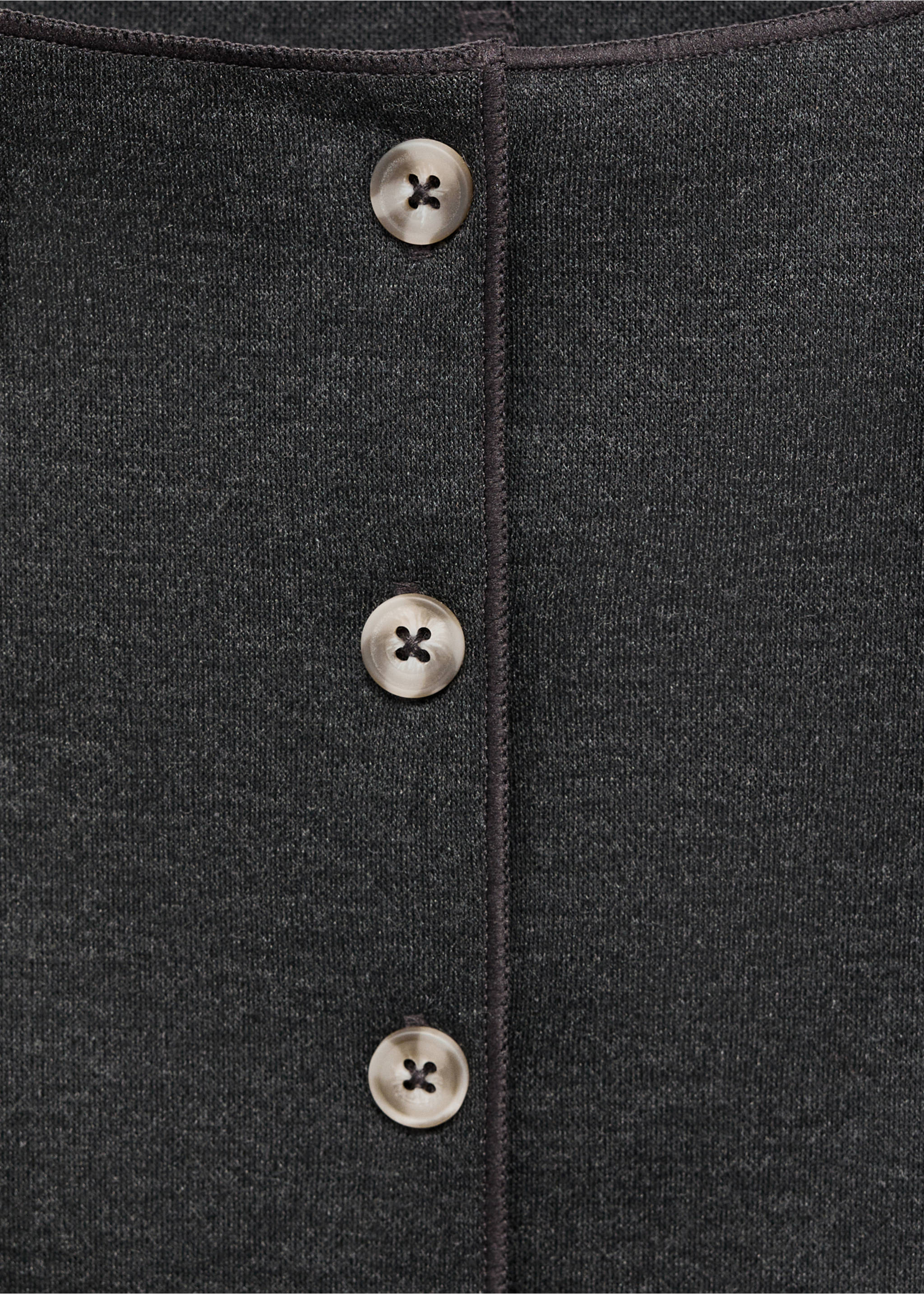Round neck buttoned waistcoat - Details of the article 8, Grey. Ref: 17095815-00.