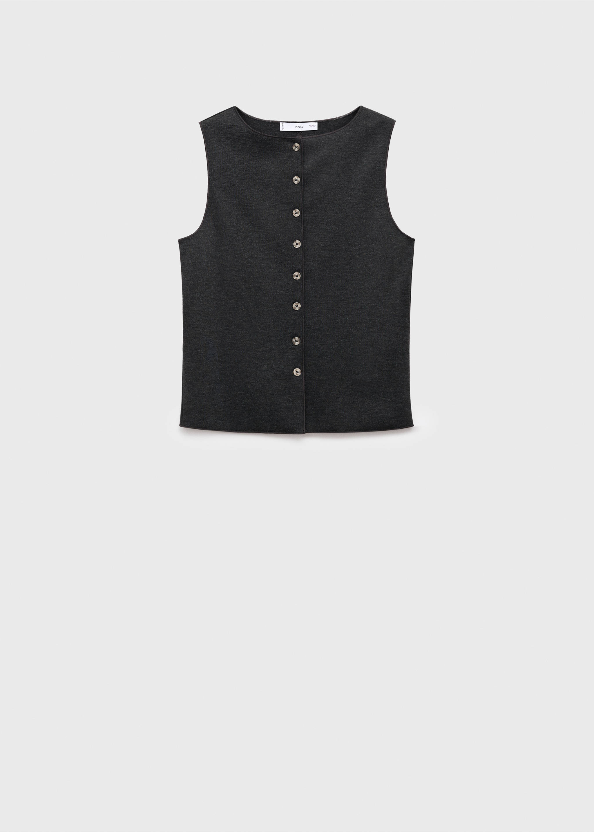 Round neck buttoned waistcoat - Article without model, Grey. Ref: 17095815-00.