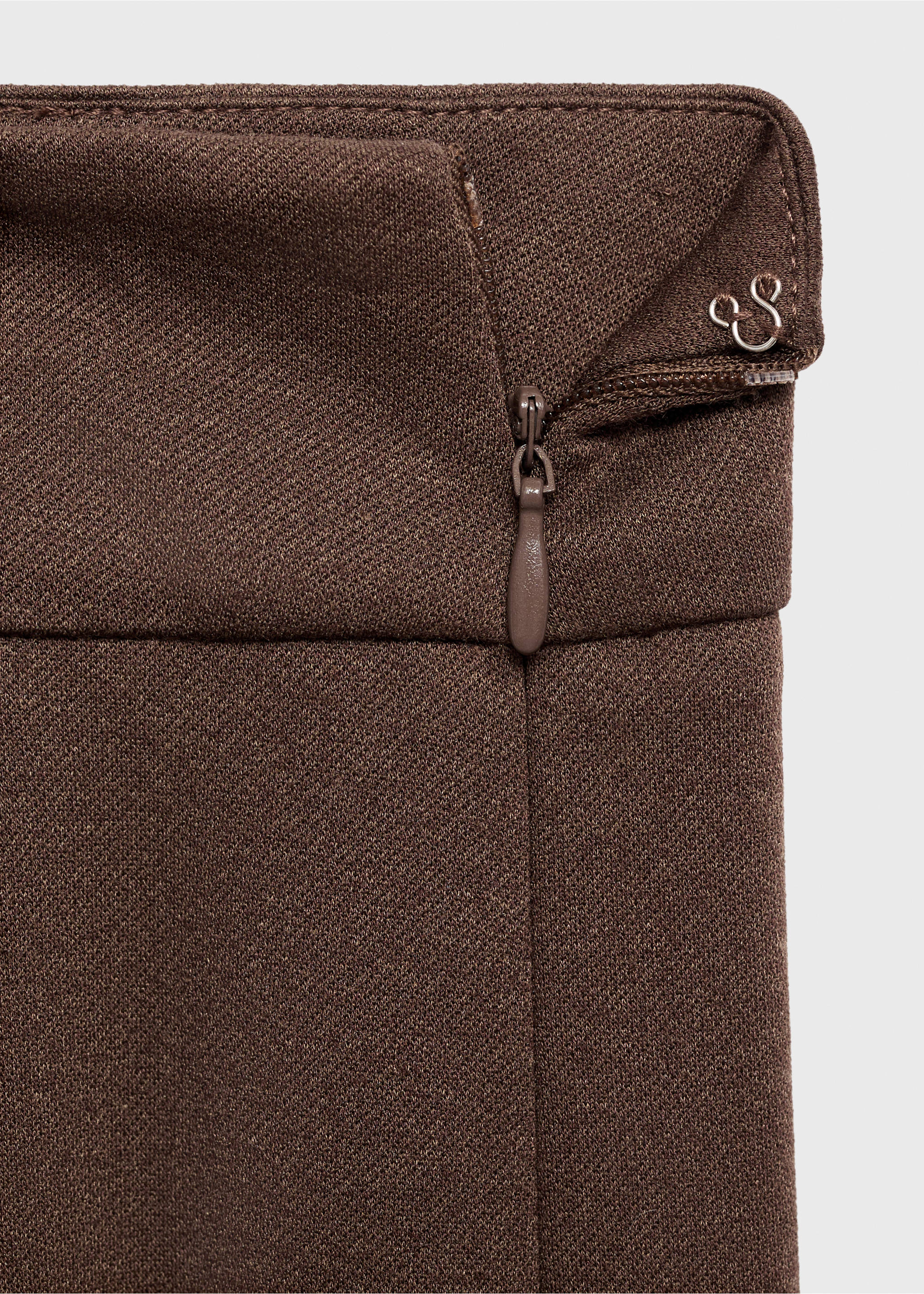High-waisted wide leg trousers with belt loops - Details of the article 0, Medium Brown. Ref: 17095818-00.