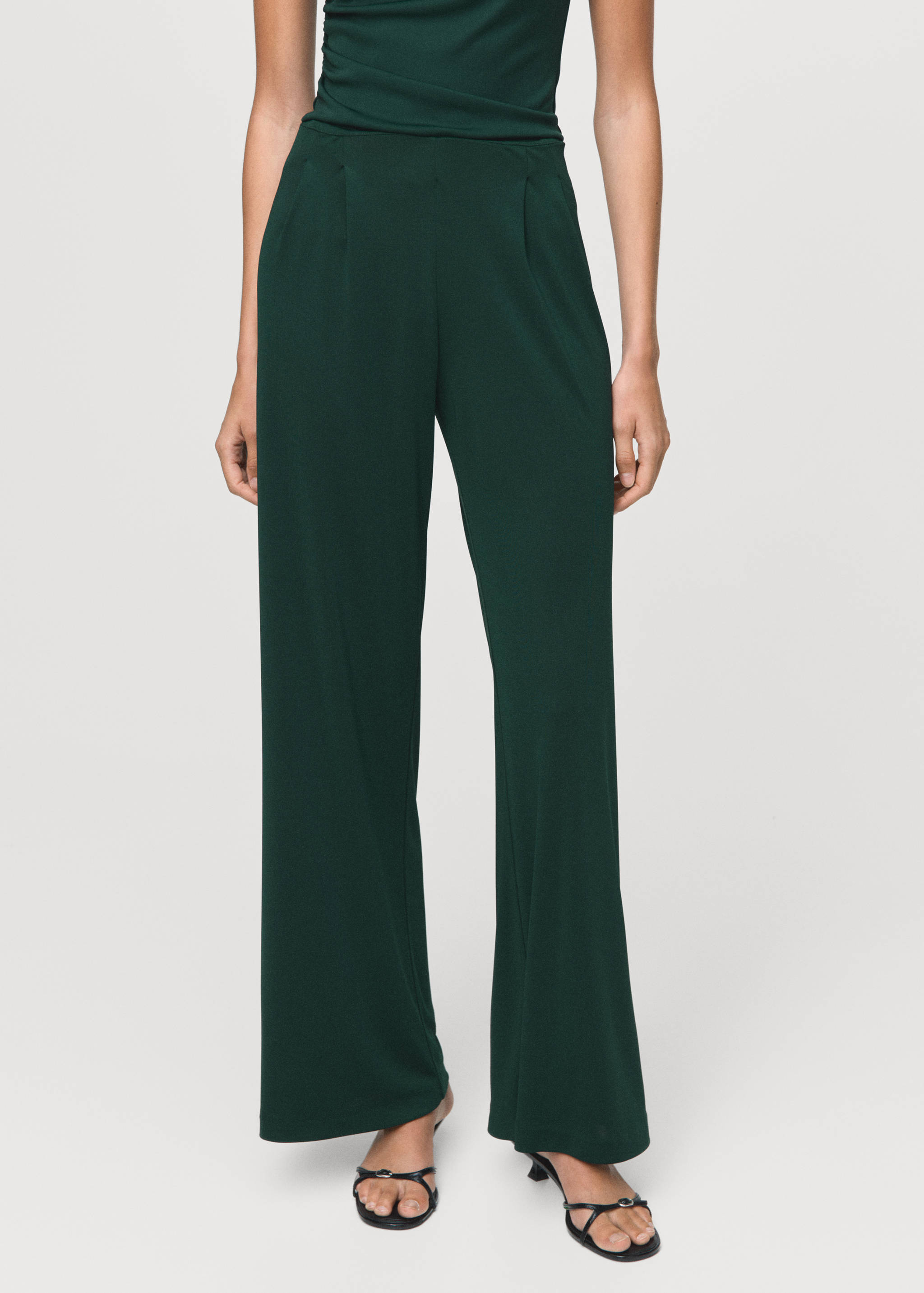 Pleated wide leg trousers - Medium plane
