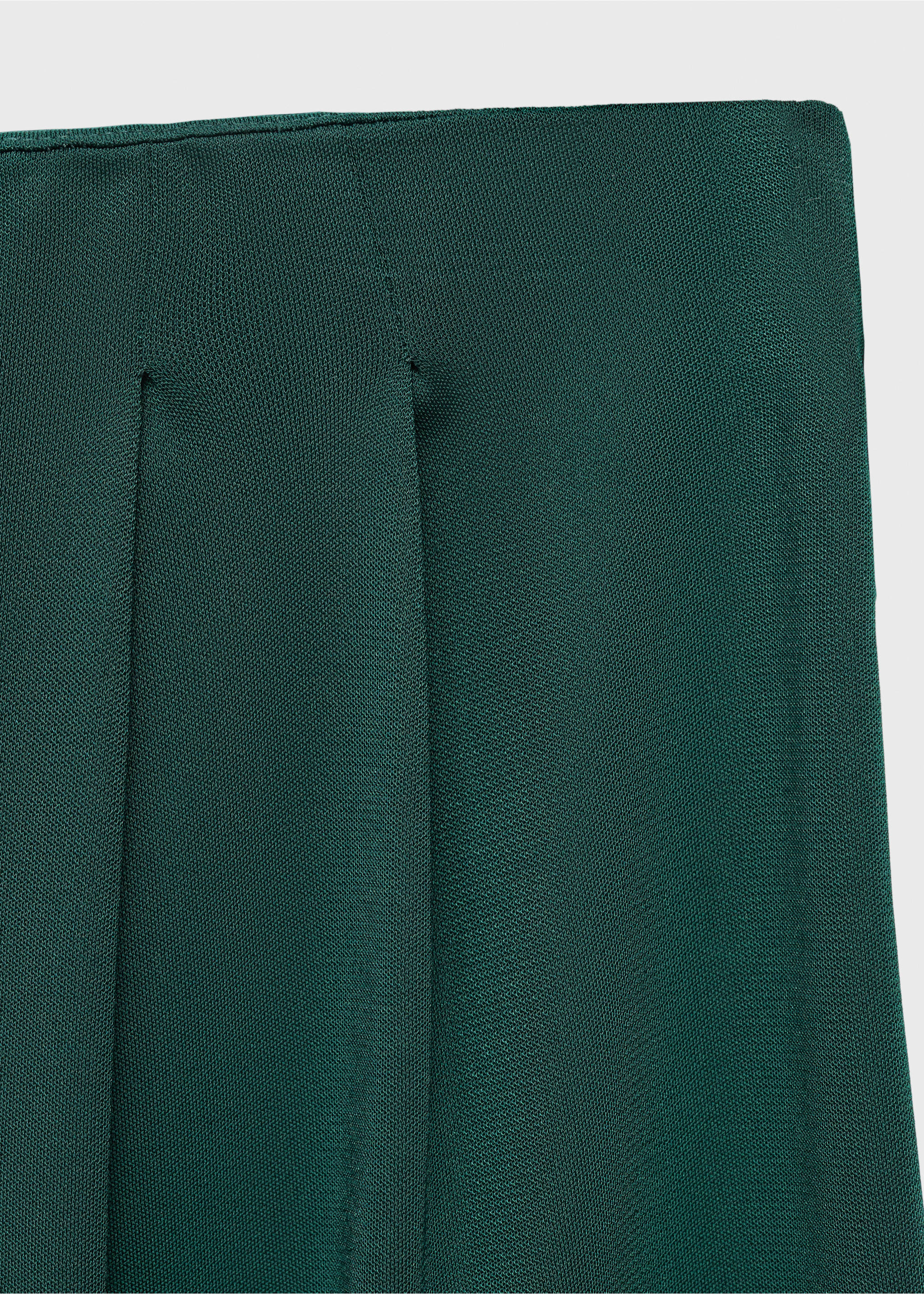 Pleated wide leg trousers - Details of the article 8, Dark Green. Ref: 17095826-00.