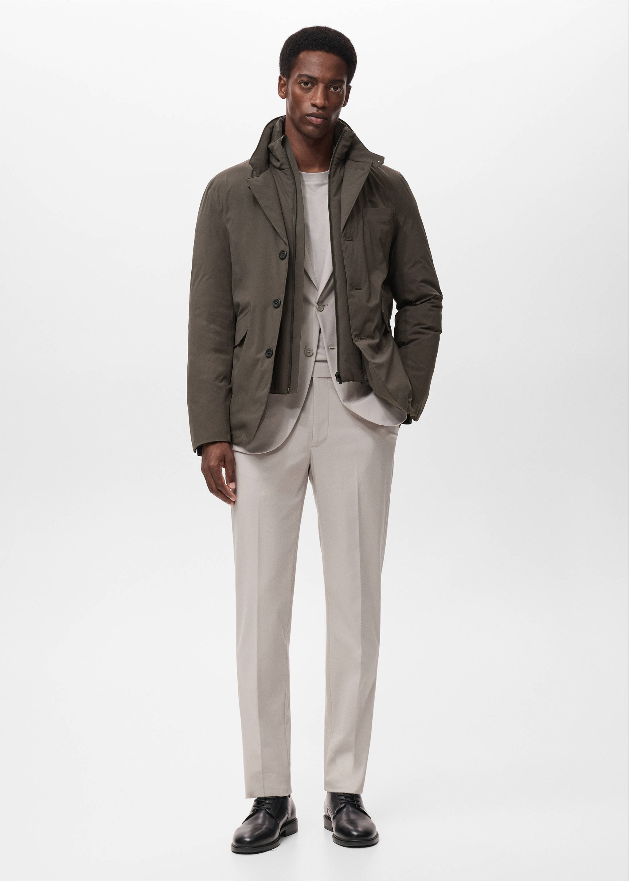Packable water-repellent padded Thermolite® jacket - General plane, Medium Brown. Ref: 17095967-00.