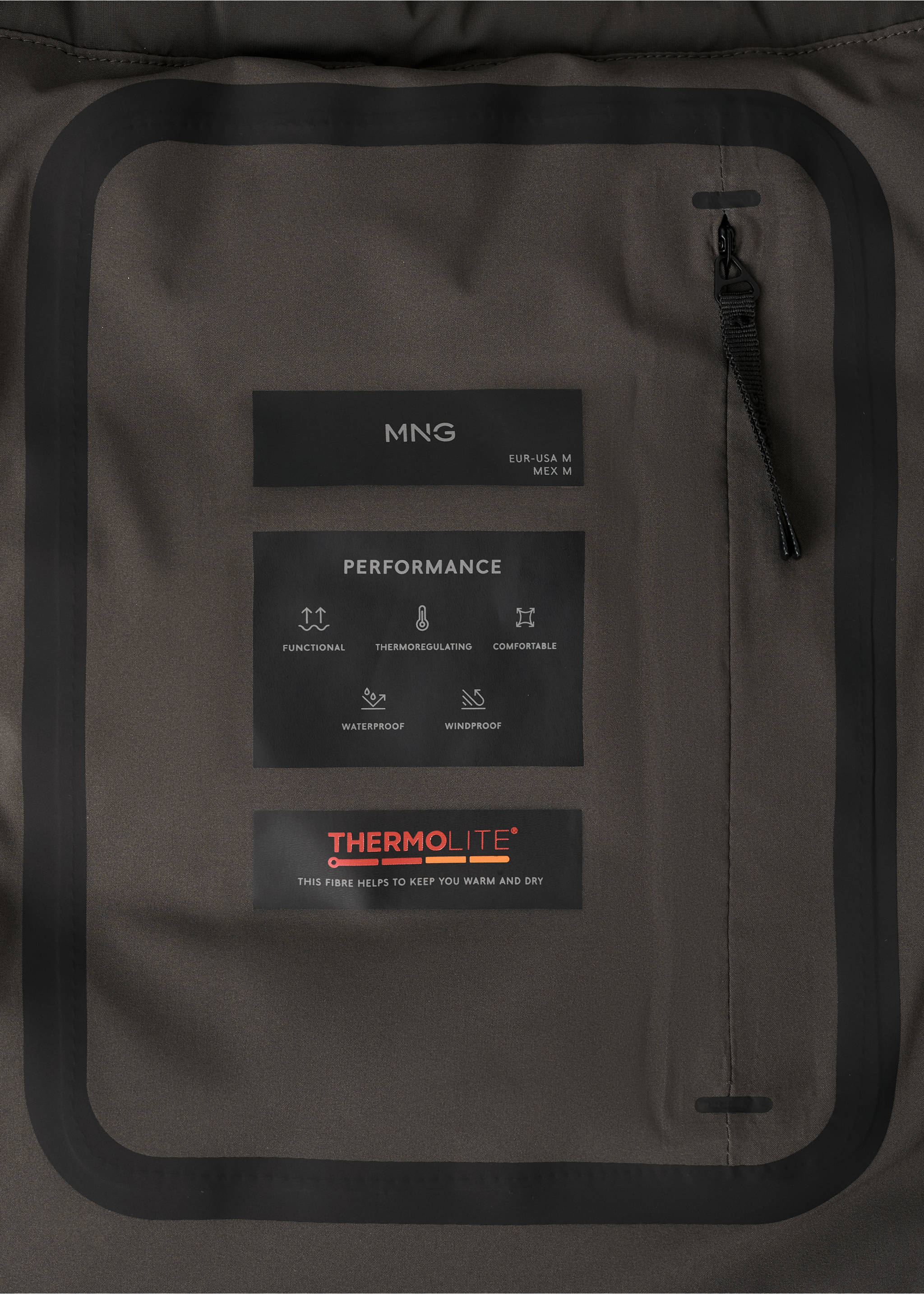 Packable water-repellent padded Thermolite® jacket - Details of the article 2, Medium Brown. Ref: 17095967-00.