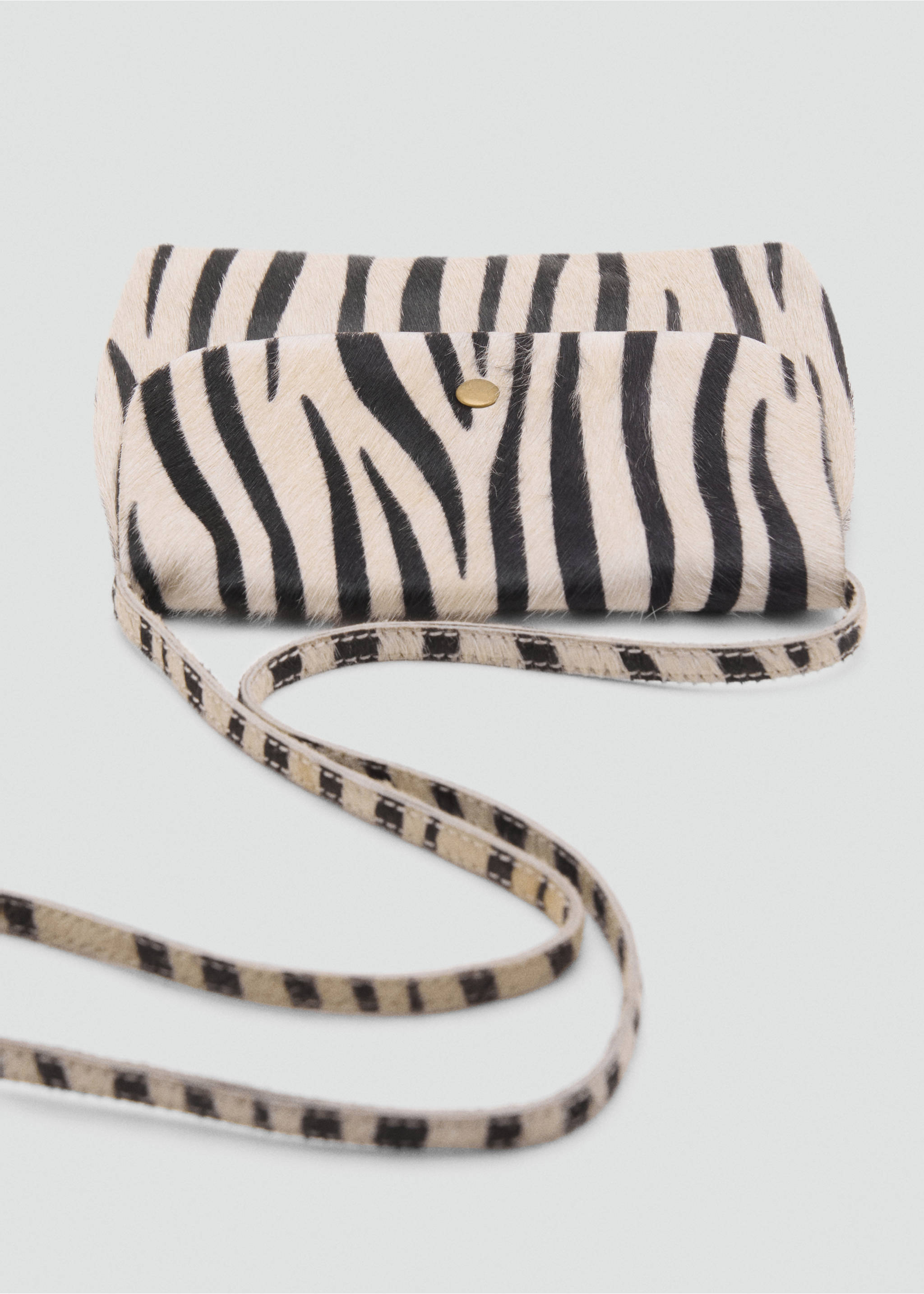 Animal print leather bag - Details of the article 2, Sand. Ref: 17095969-00.