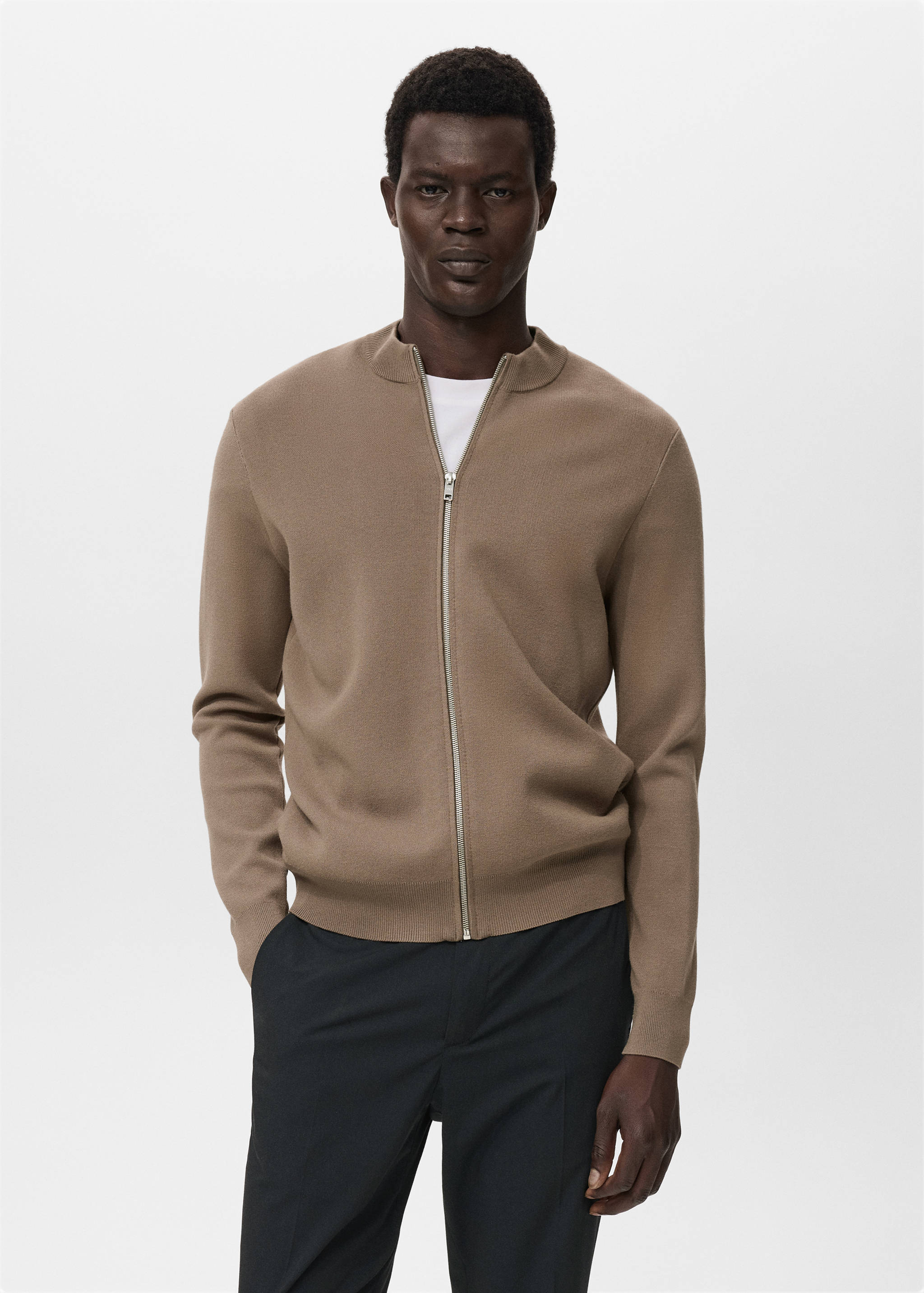 Zipped knit cardigan - Medium plane