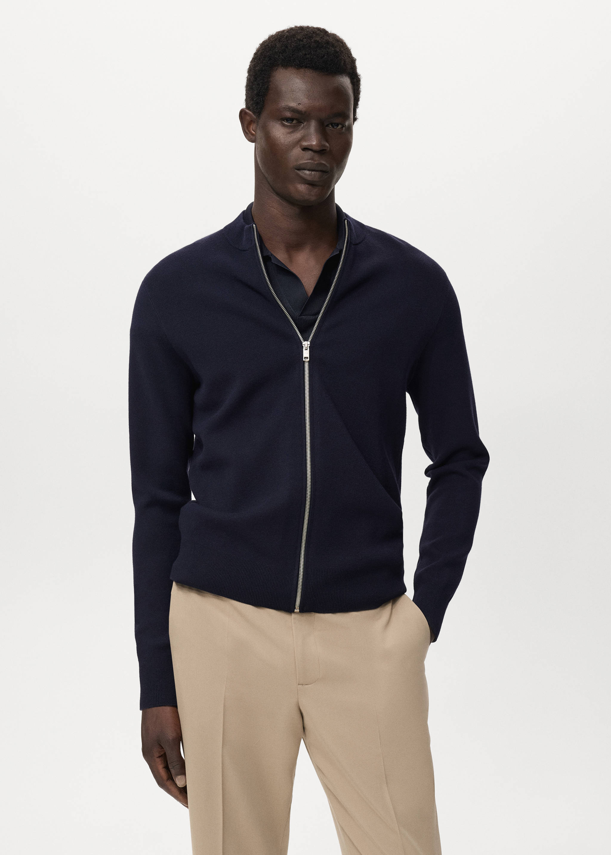 Zipped knit cardigan - Medium plane