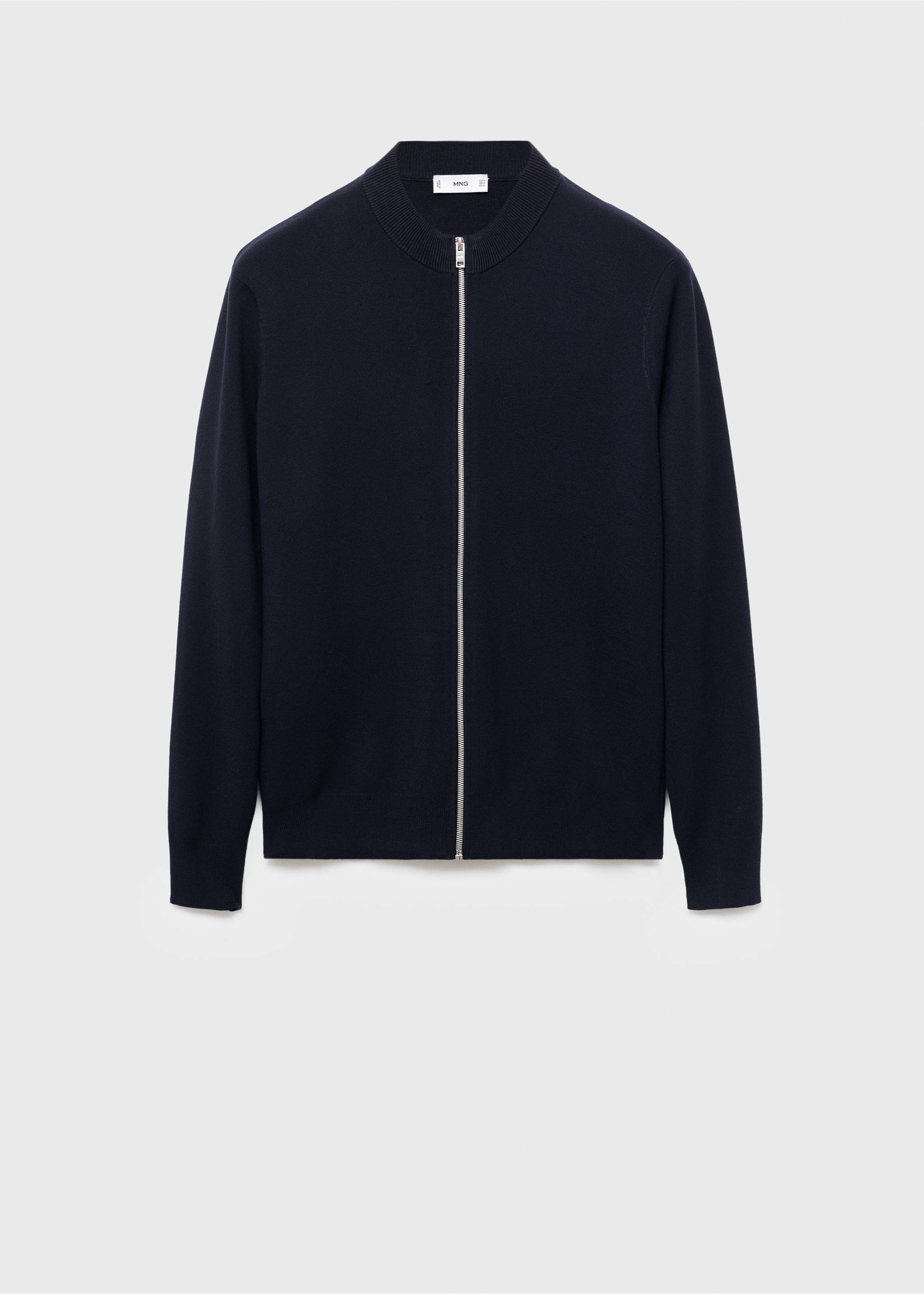 Zipped knit cardigan - Article without model, Navy. Ref: 17095970-00.