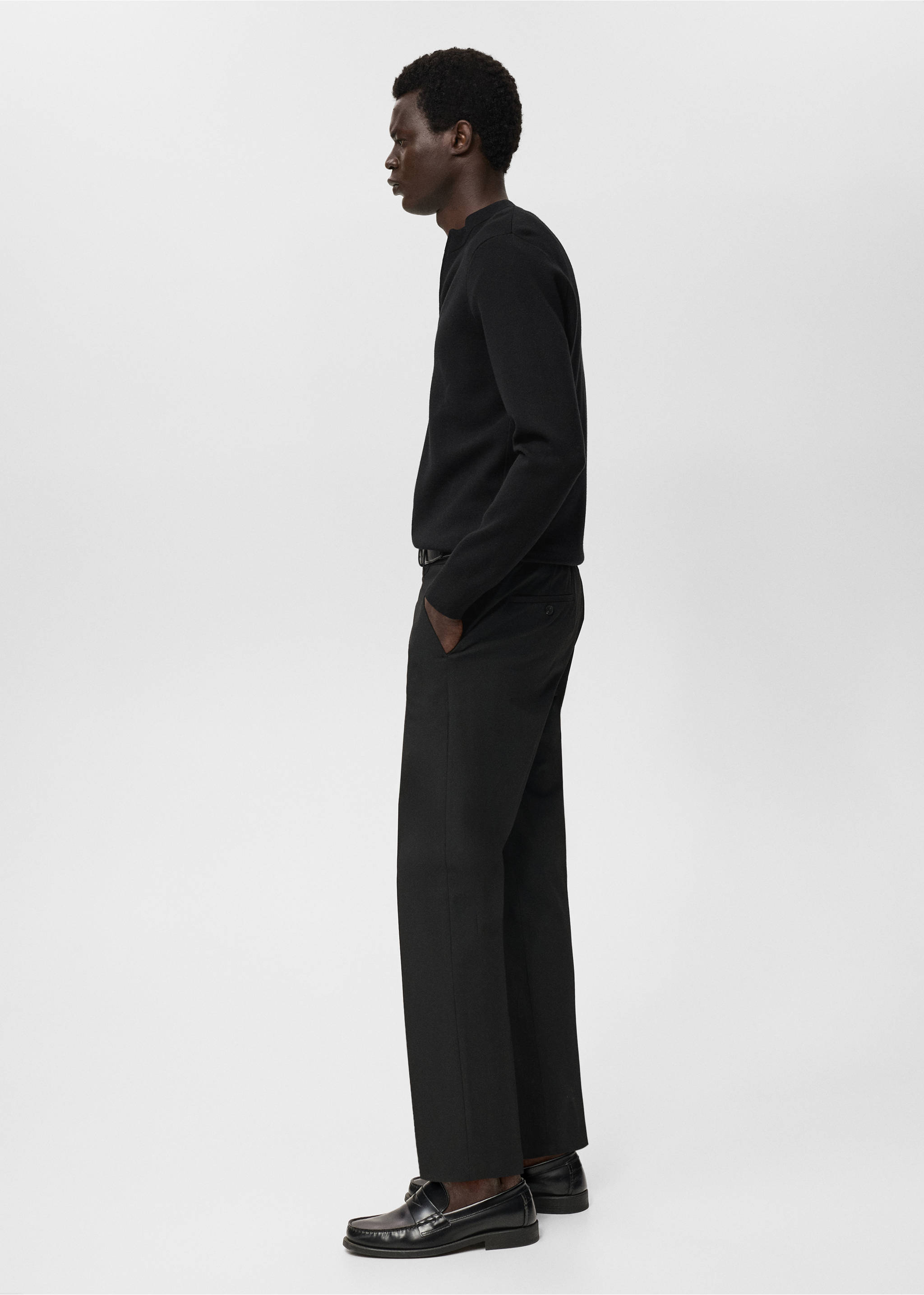 Zipped knit cardigan - Details of the article 2, Black. Ref: 17095970-00.
