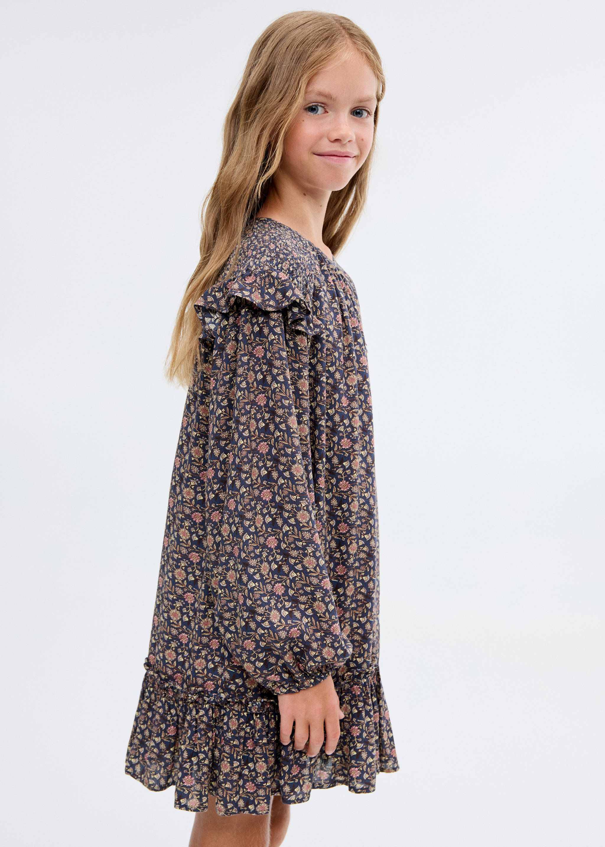 Ruffled printed dress - Medium plane