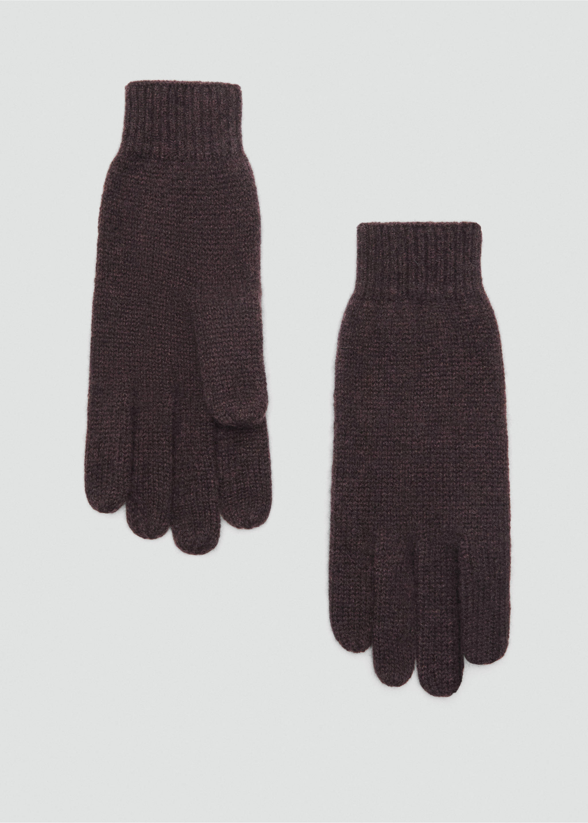 100% Cashmere gloves - Article without model, Chocolate. Ref: 17095975-00.