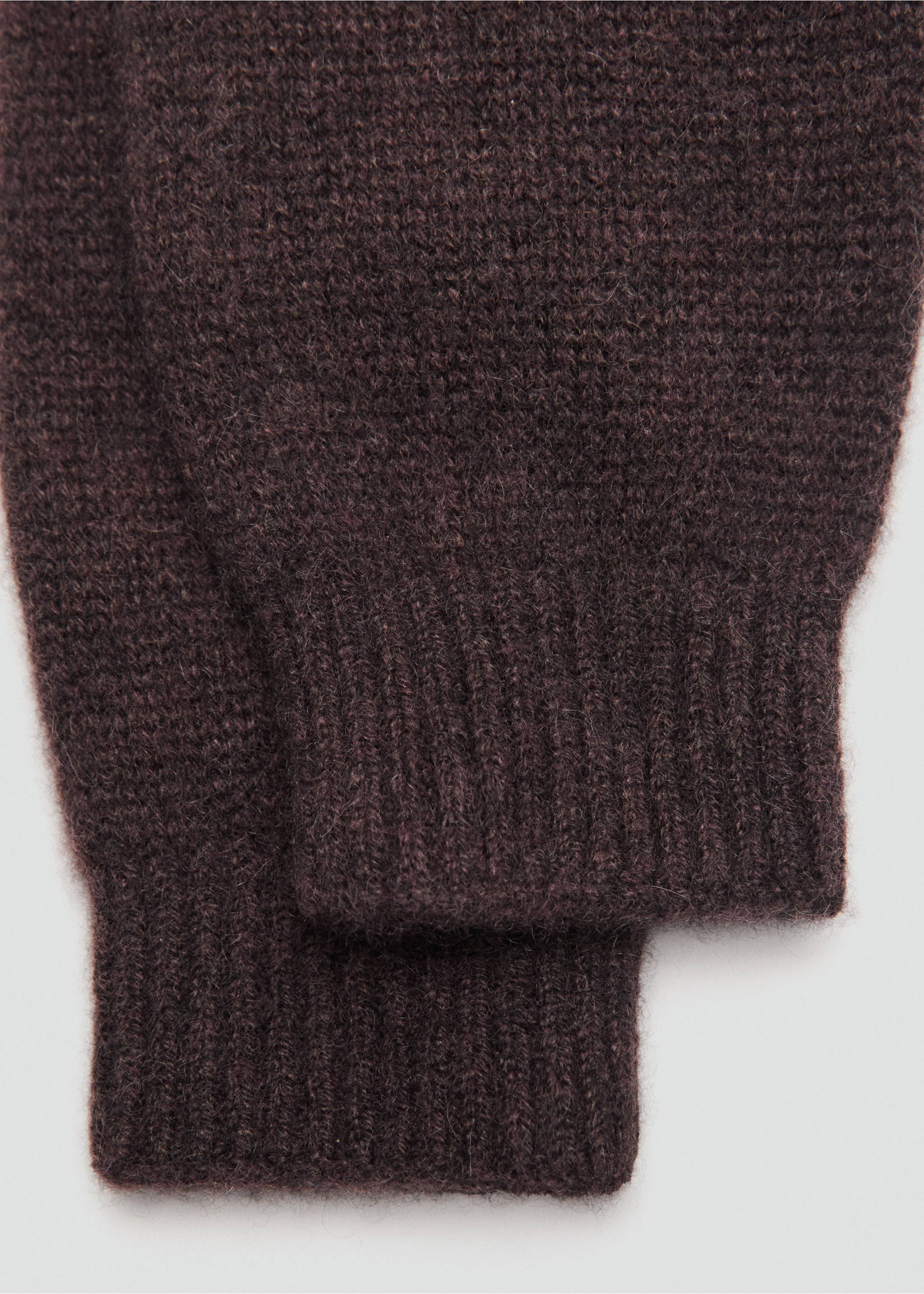 100% Cashmere gloves - Medium plane, Chocolate. Ref: 17095975-00.
