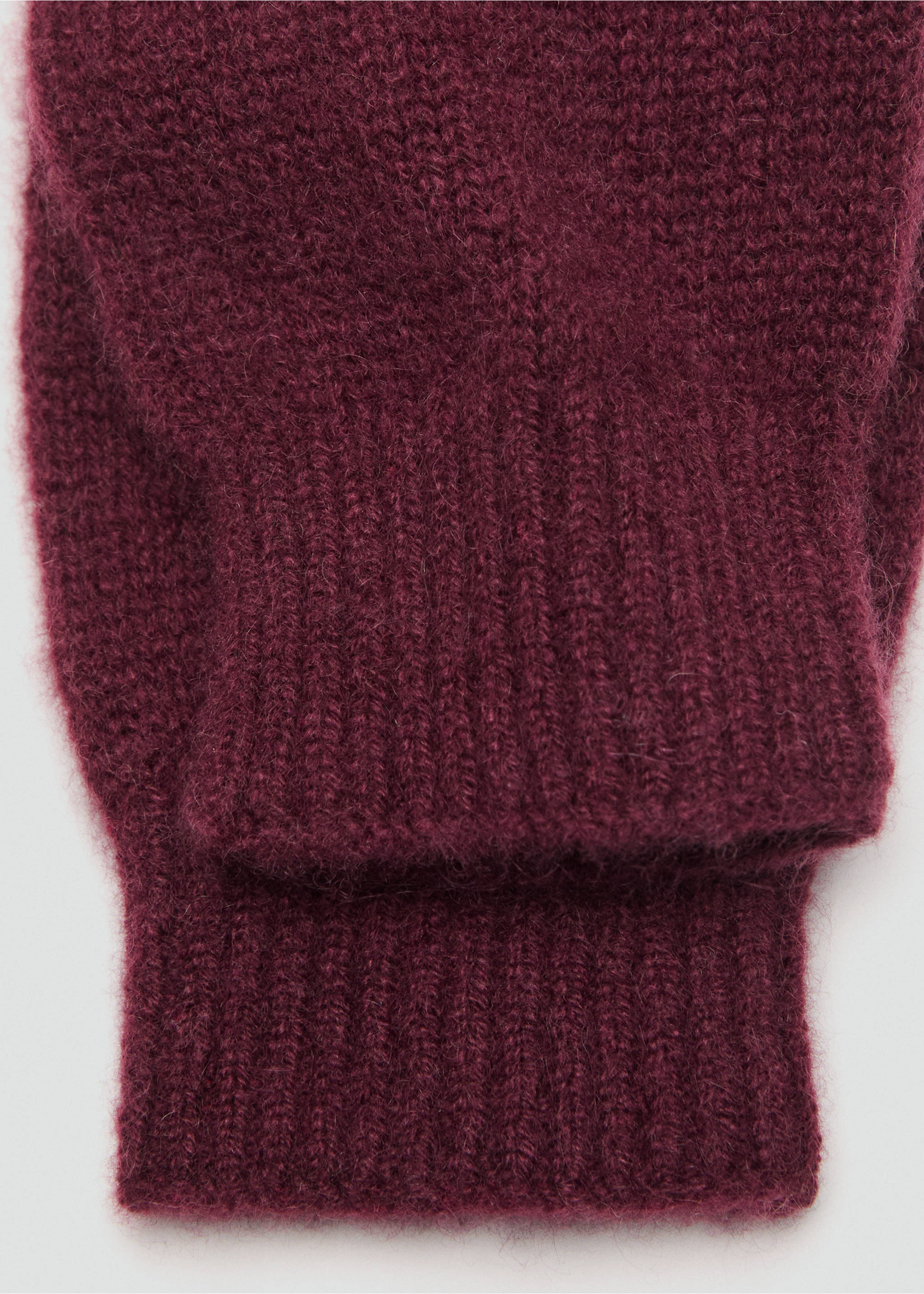 100% Cashmere gloves - Medium plane, Burgundy. Ref: 17095975-00.