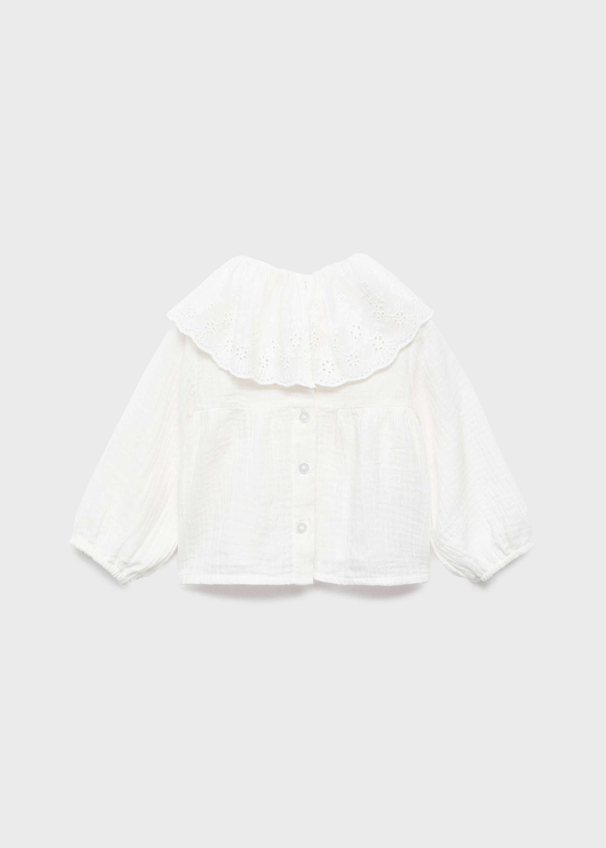Embroidered babydoll-collar blouse - Reverse of the article