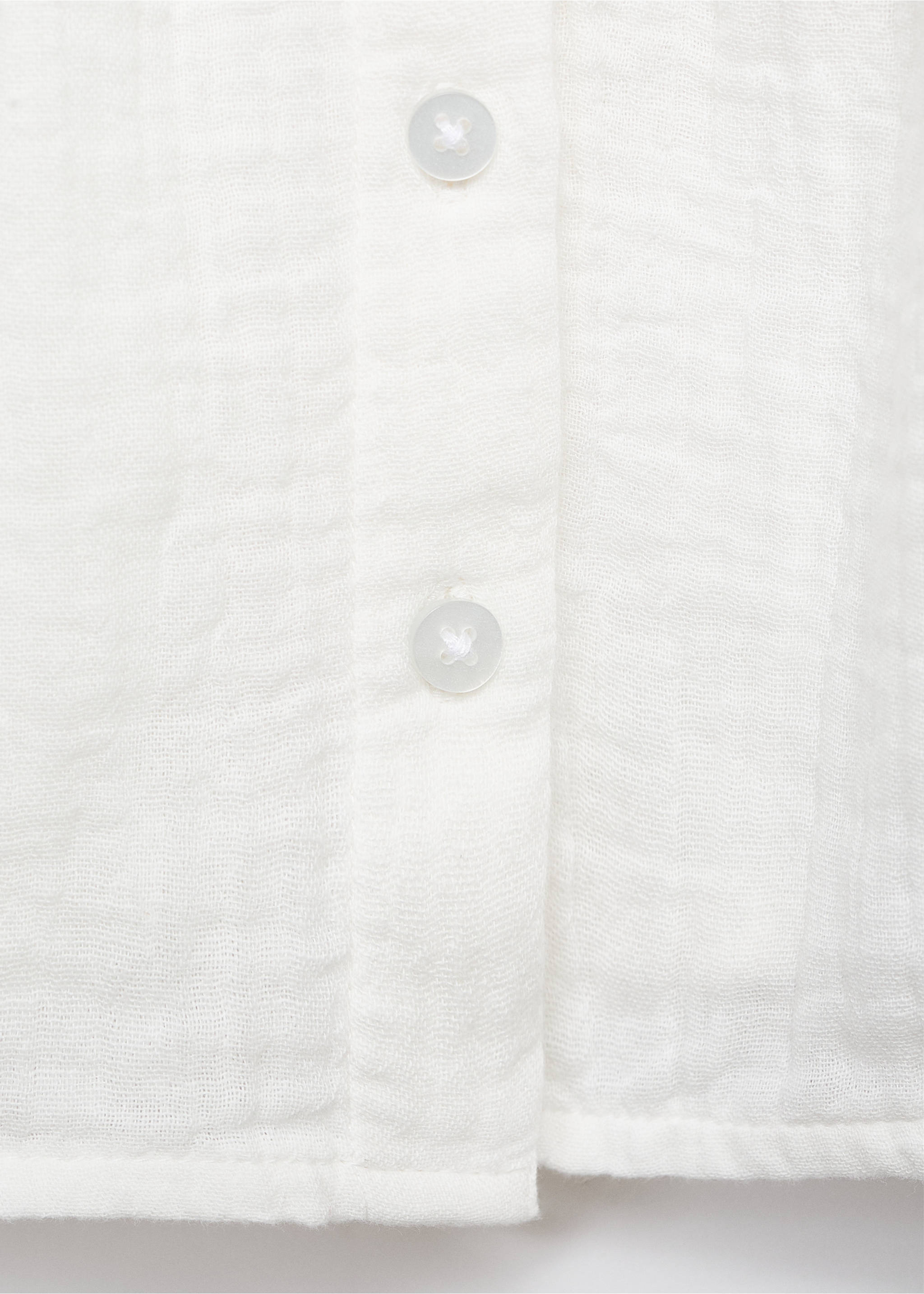 Embroidered babydoll-collar blouse - Details of the article 0, Off White. Ref: 17095977-00.