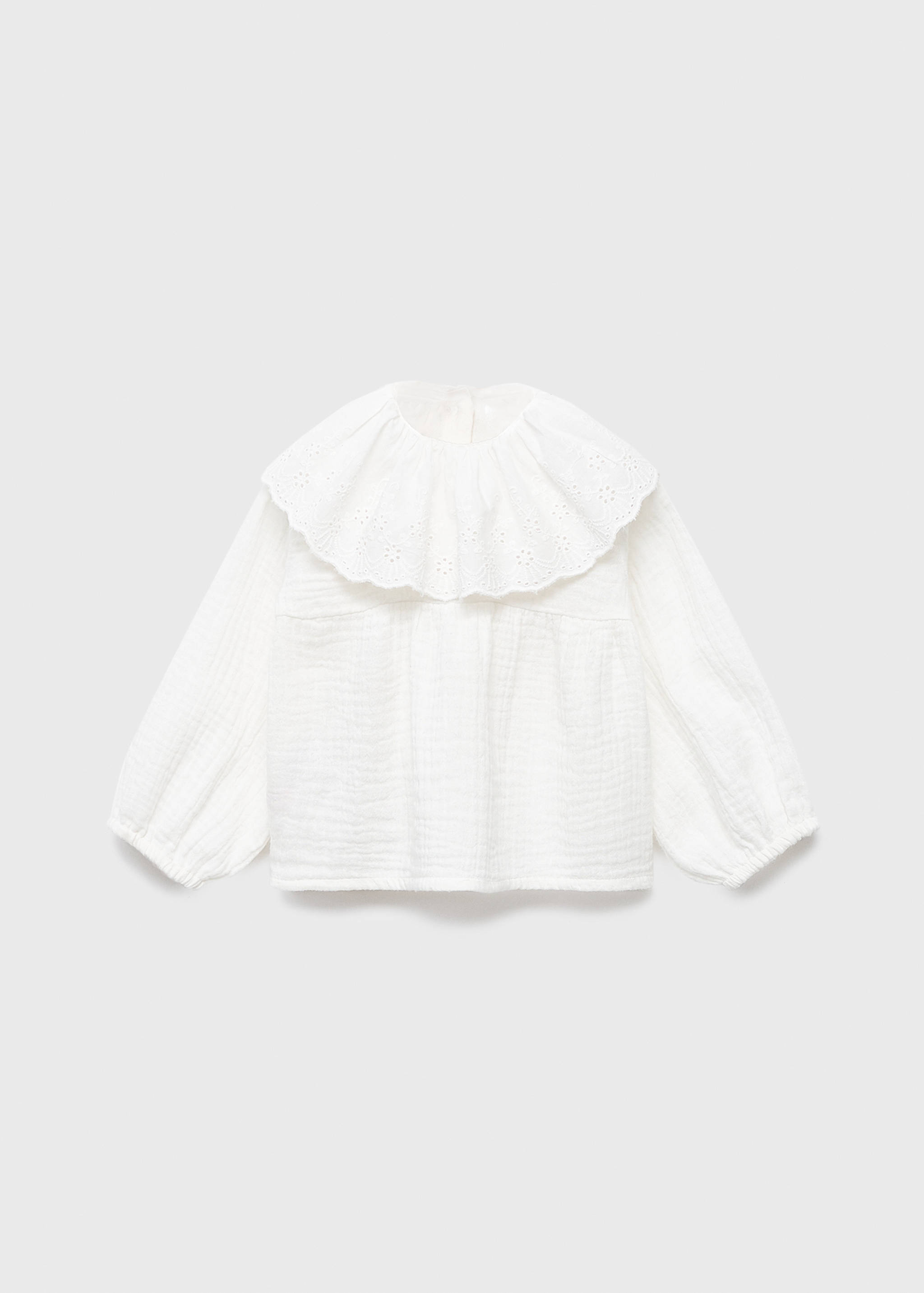 Embroidered babydoll-collar blouse - Article without model