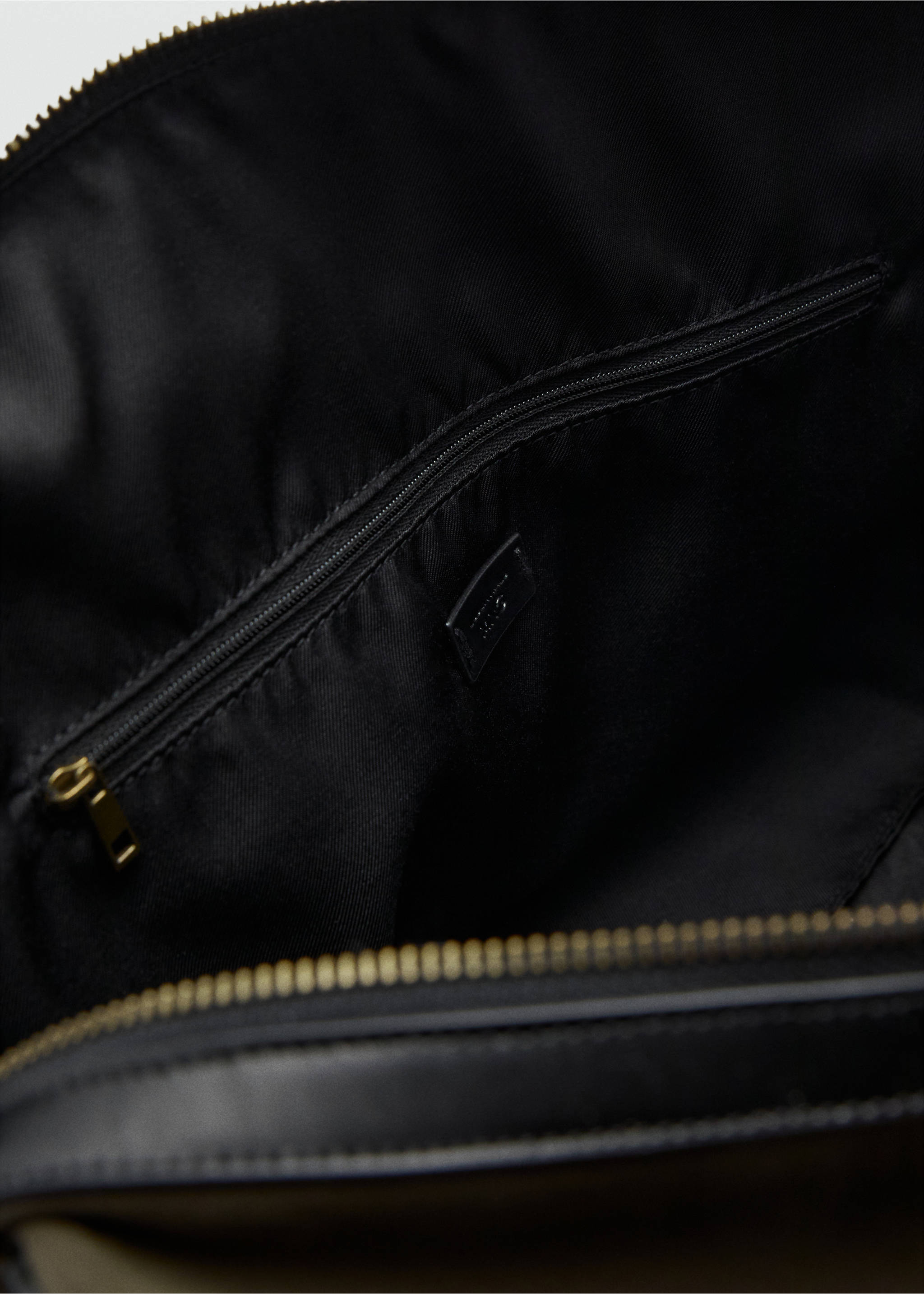 Bowlingtasche aus kombiniertem Leder und Baumwolle - Detail des Artikels 2, Khaki. Ref: 17095980-00.