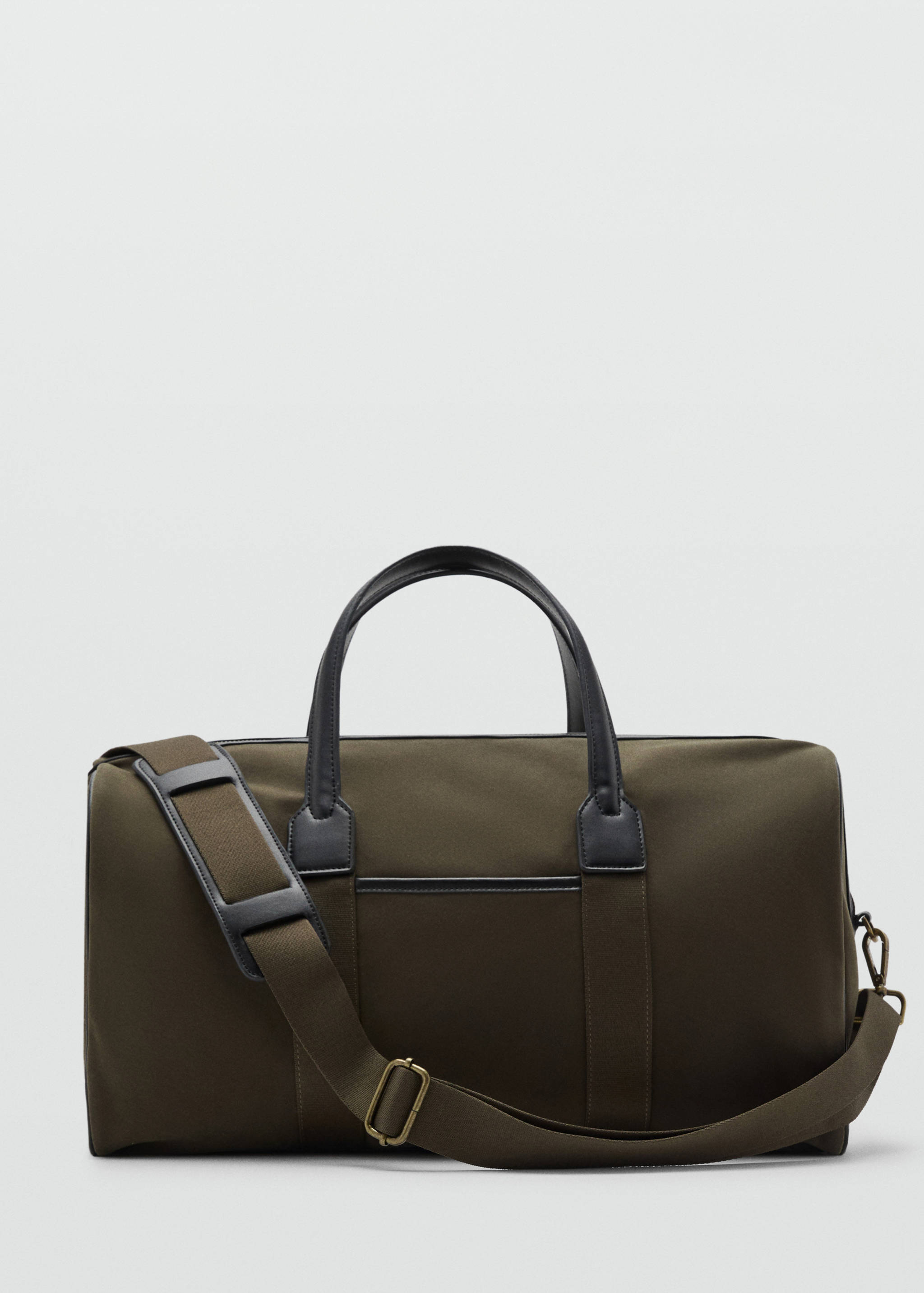 Combined leather and cotton bowling handbag - Article without model