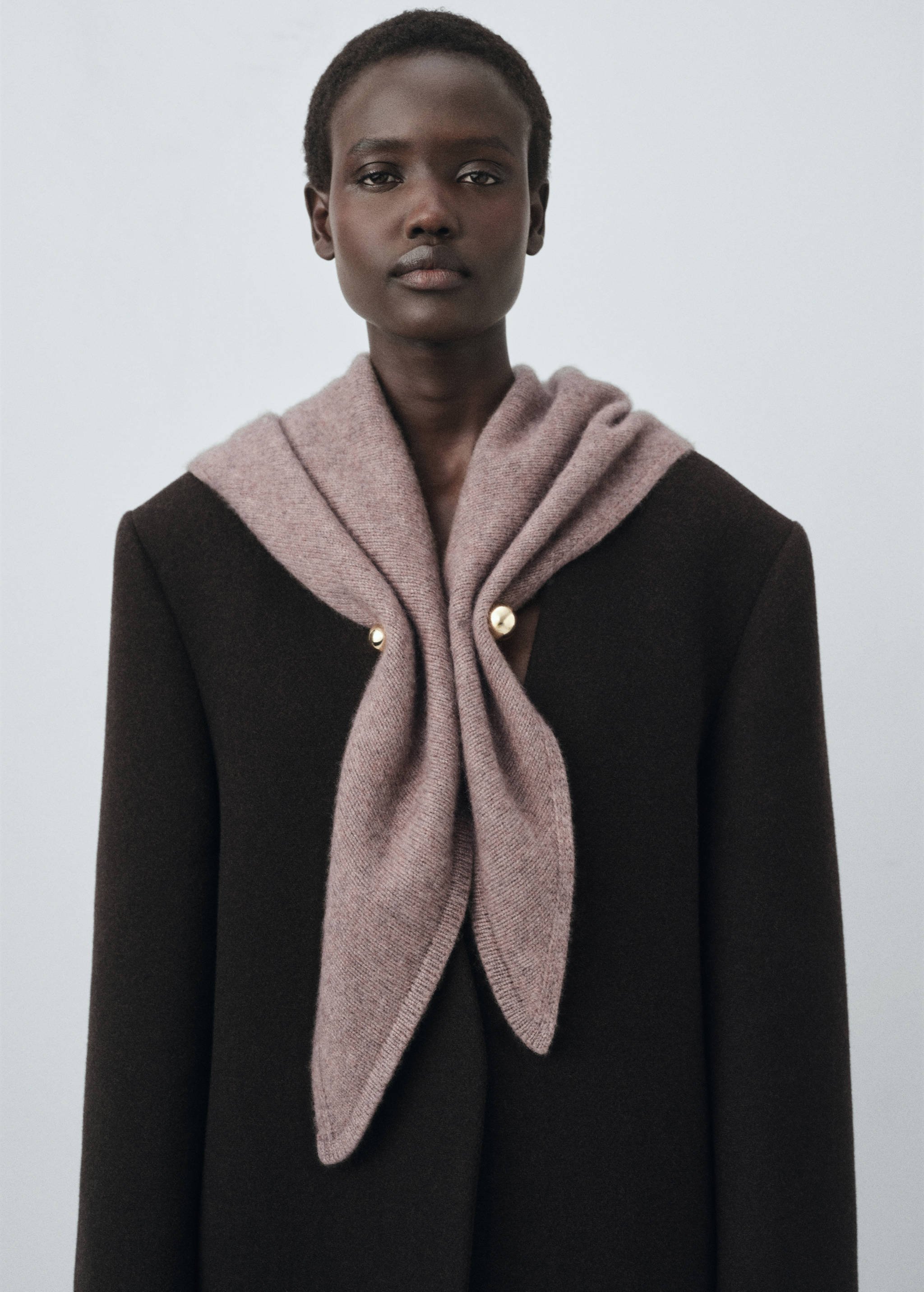 Cashmere-blend knitted shawl - General plane