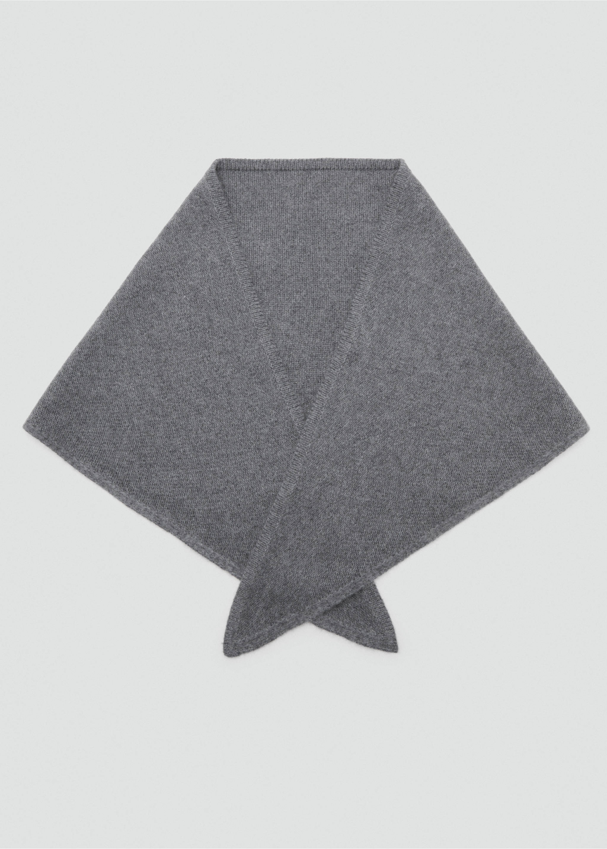 Cashmere-blend knitted shawl - Details of the article 2, Dark Heather Grey. Ref: 17095983-00.