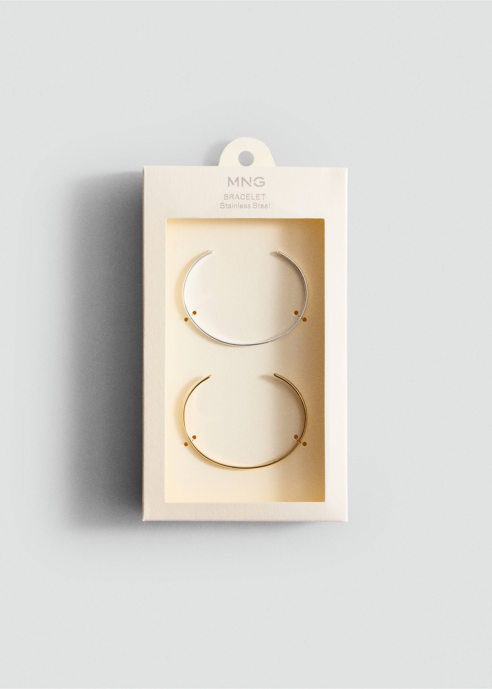 Set of assorted stainless steel bracelets - Details of the article 2, Gold. Ref: 17095991-00.