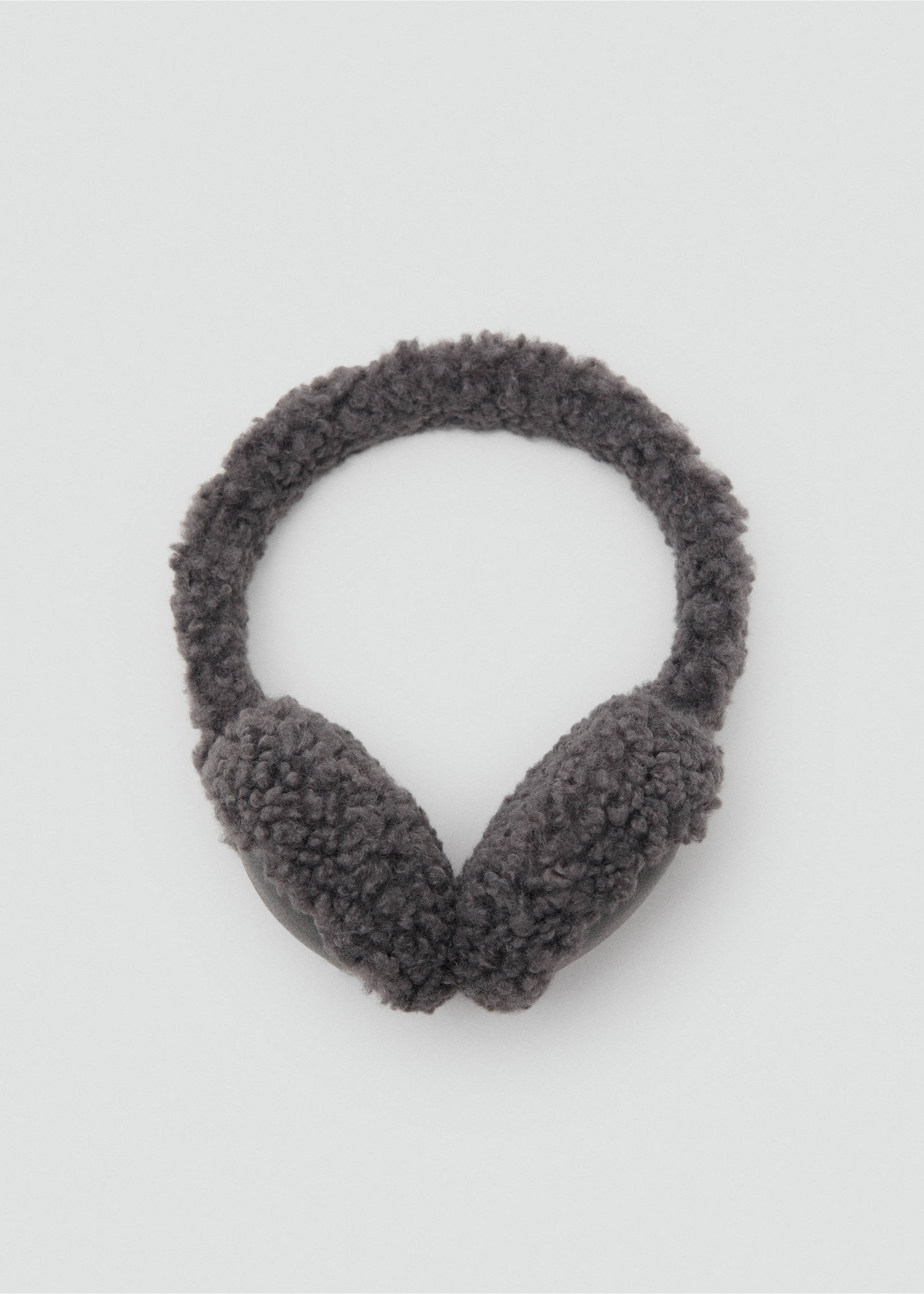 Shearling-effect earmuffs - Article without model, Grey. Ref: 17095992-00.