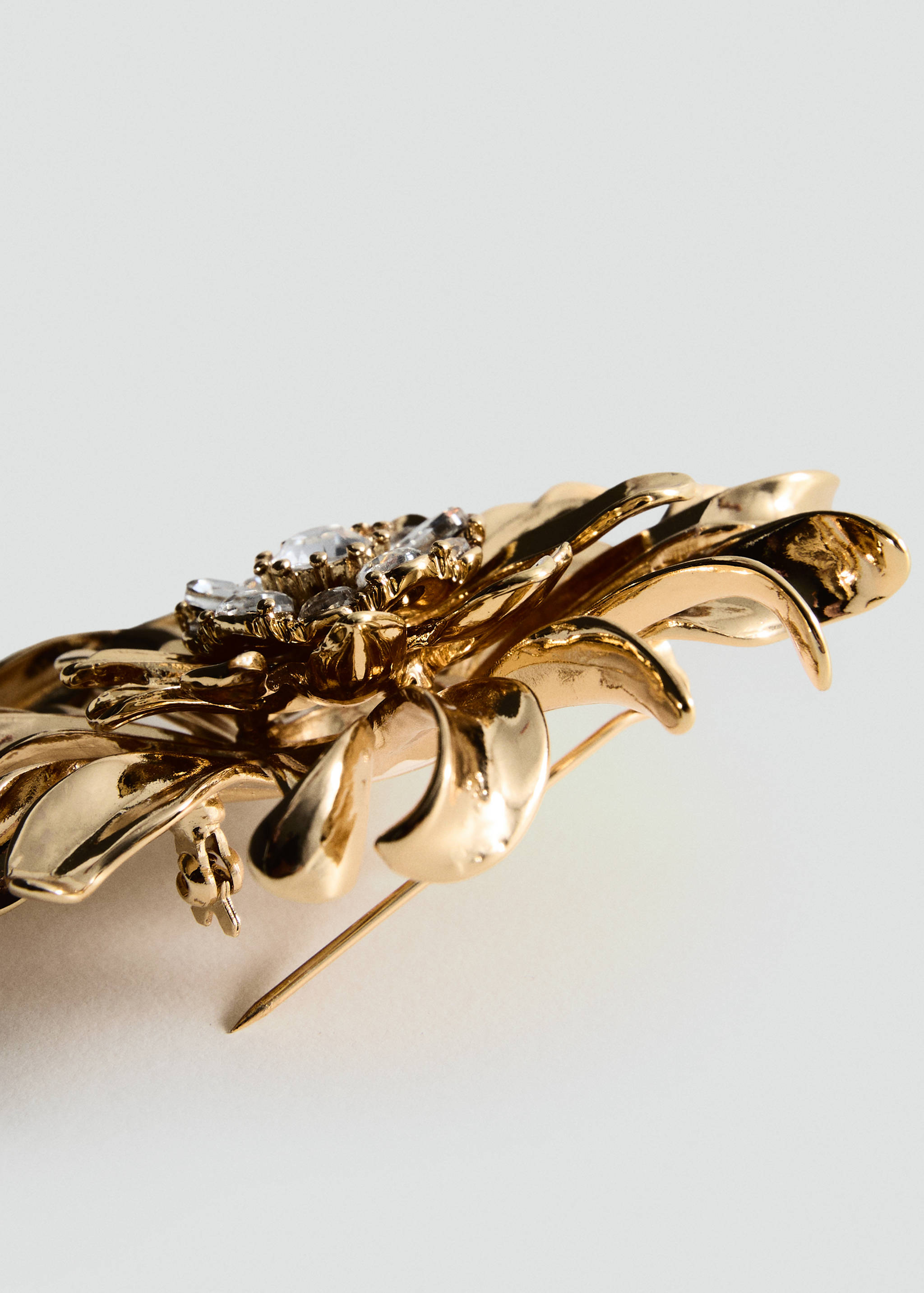 Metallbrosche Blume - Mittlere Ansicht