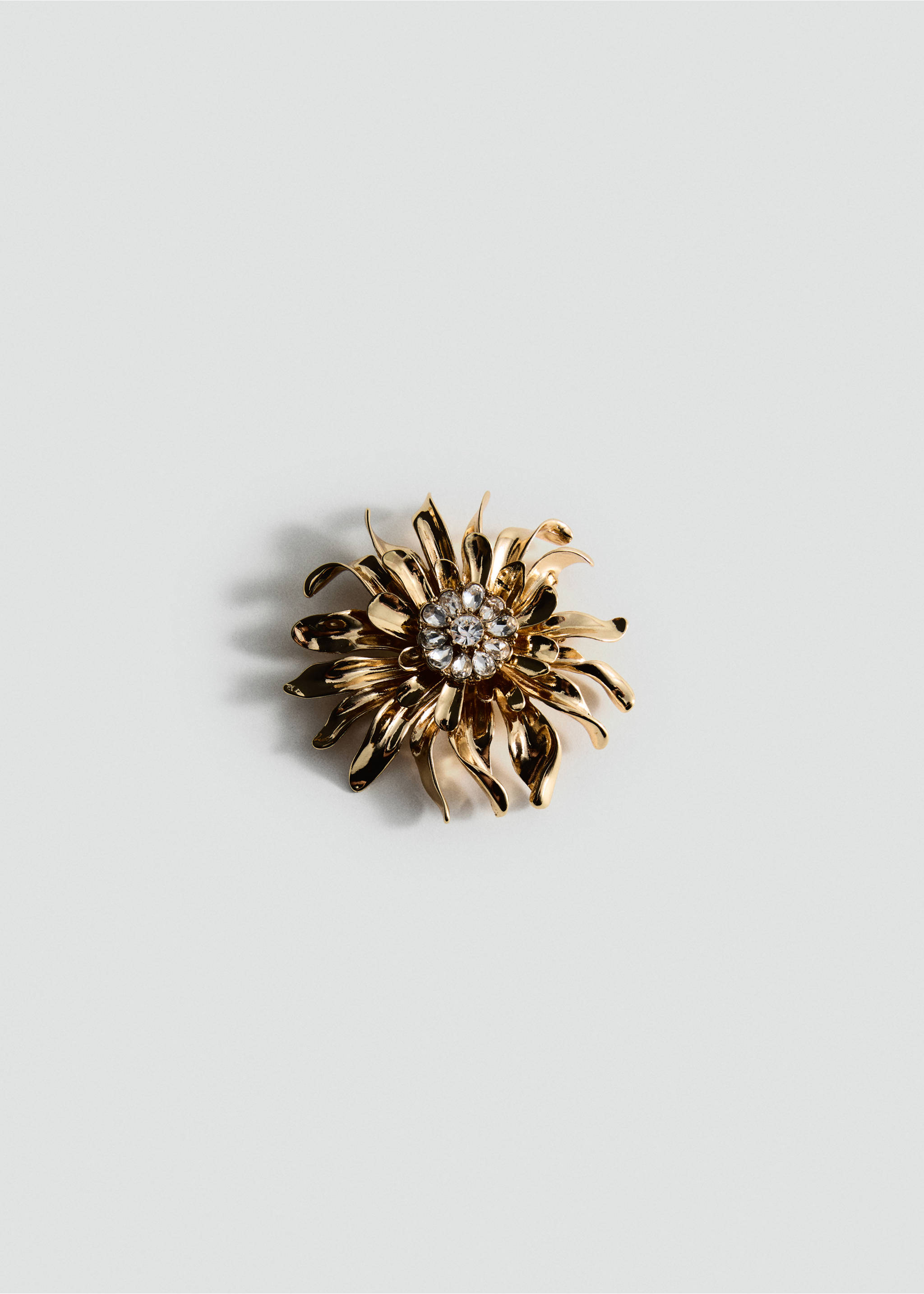 Metallic flower brooch - Article without model, Gold. Ref: 17095994-00.