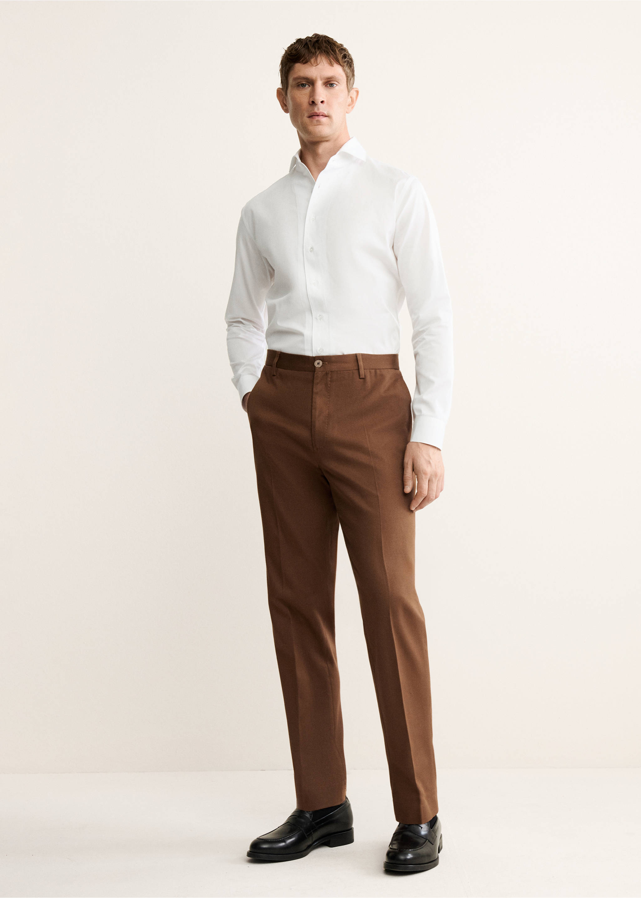 Camisa vestit 100% cotó - Pla general, Blanc. Ref: 17095999-00.