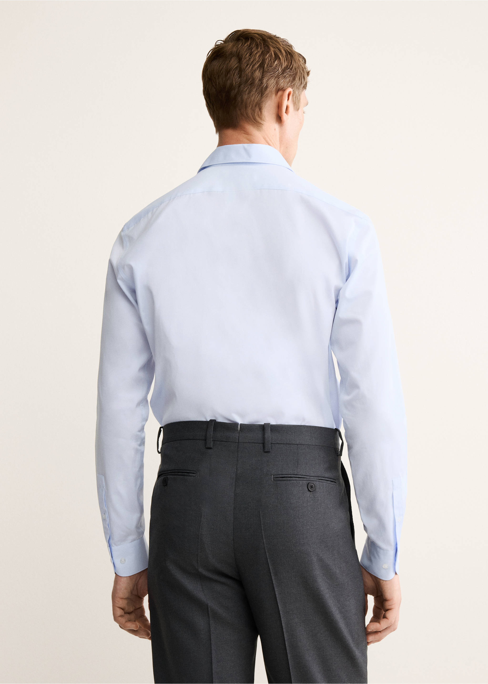 Camisa vestit 100% cotó - Revers de l'article, Blau cel. Ref: 17095999-00.