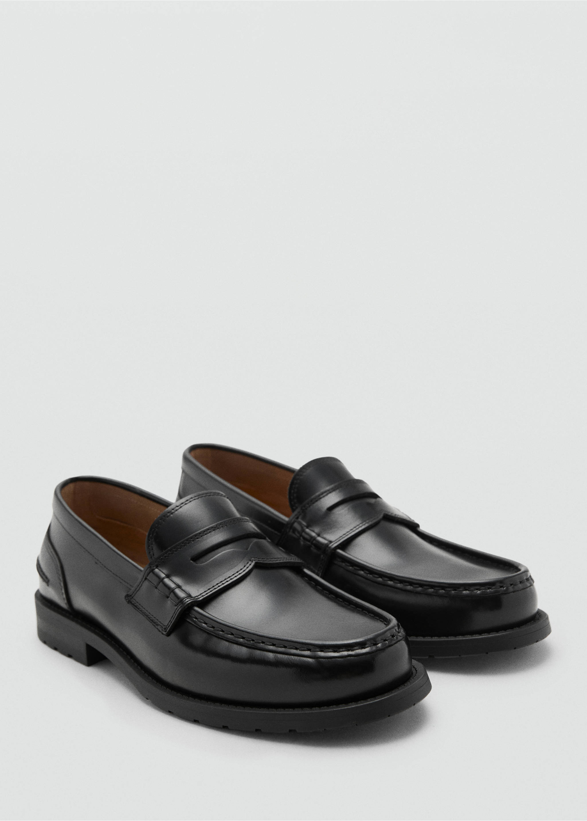 Leather penny loafers - Medium plane, Black. Ref: 17096000-00.
