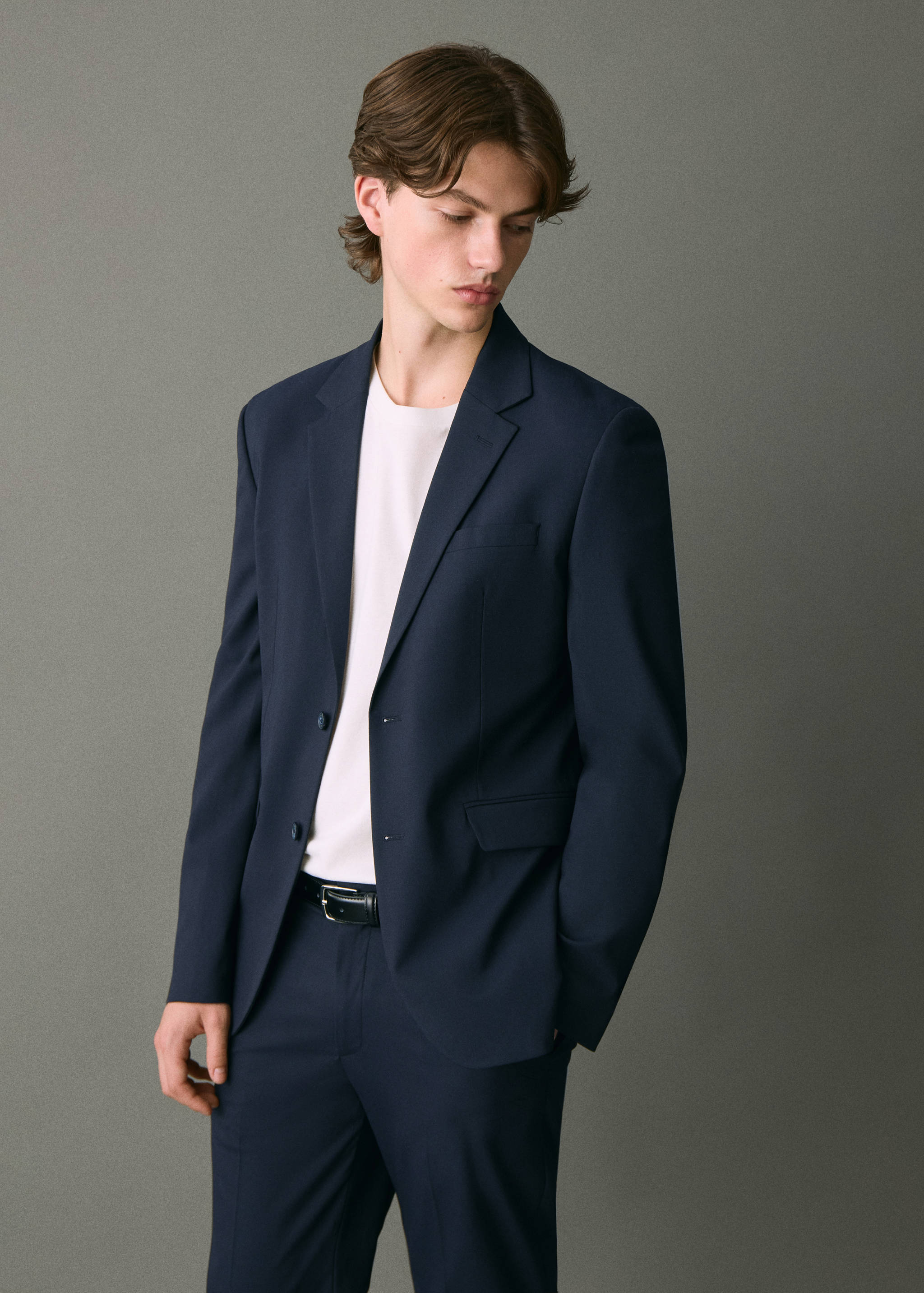 Straight-fit suit jacket - Medium plane