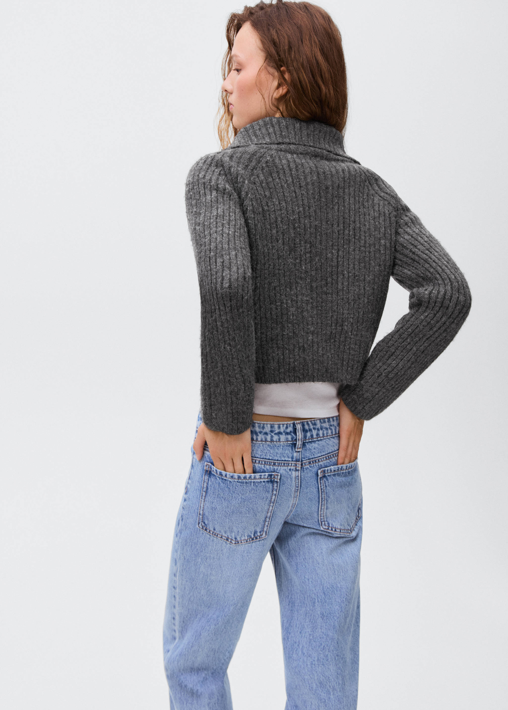 Zipped knit cardigan - Reverse of the article