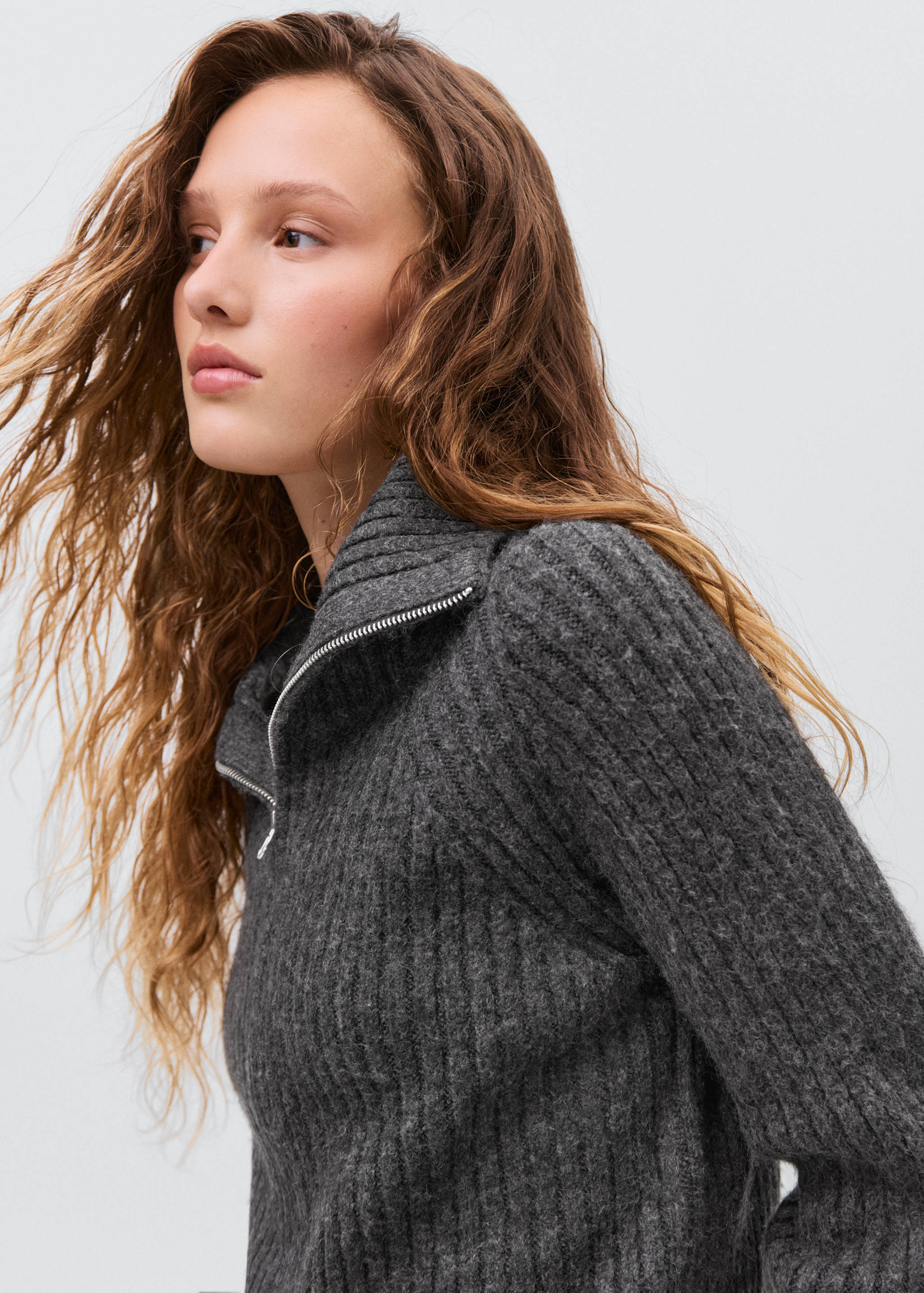 Zipped knit cardigan - Details of the article 1