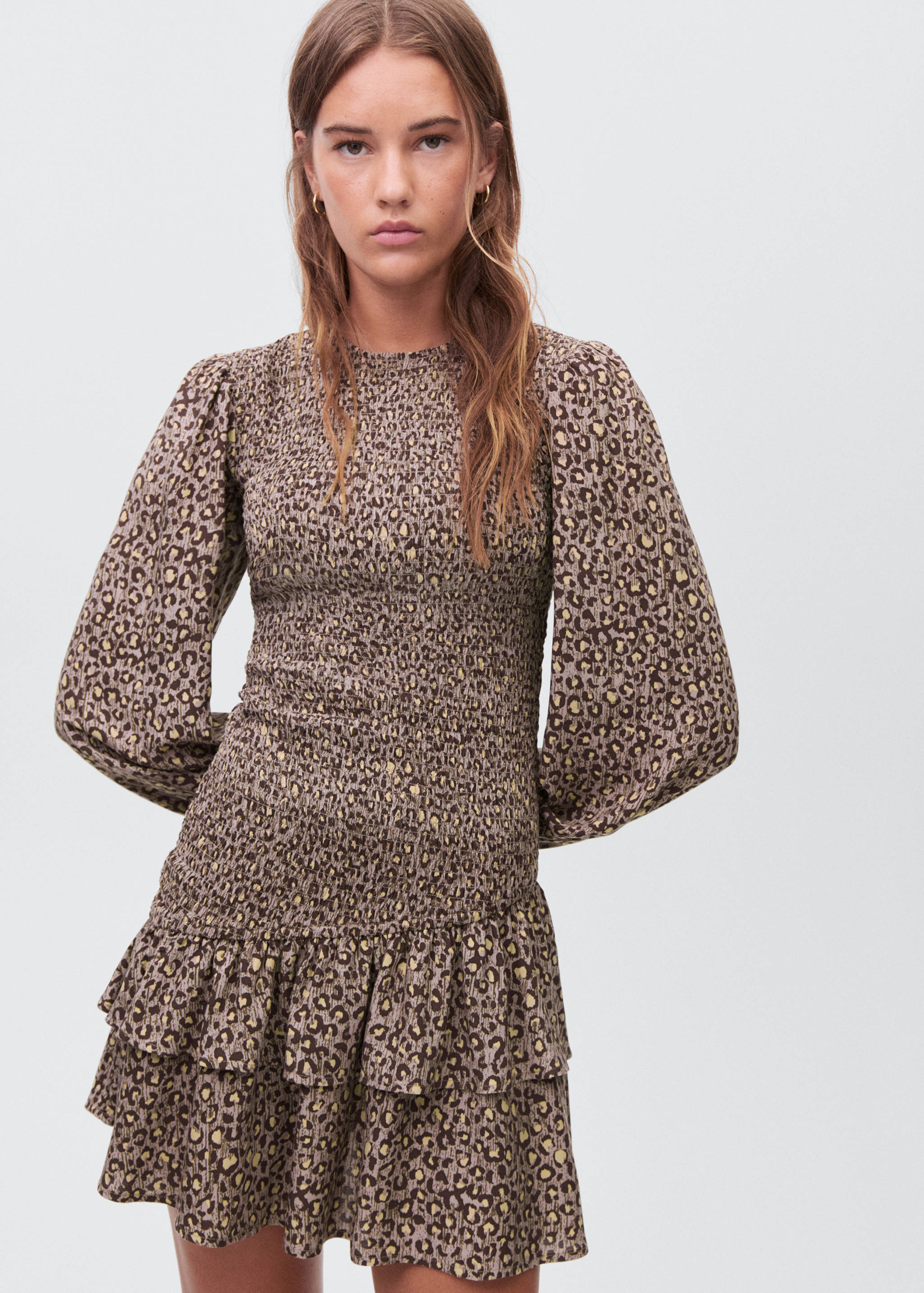 Leopard-print ruffled dress - Medium plane