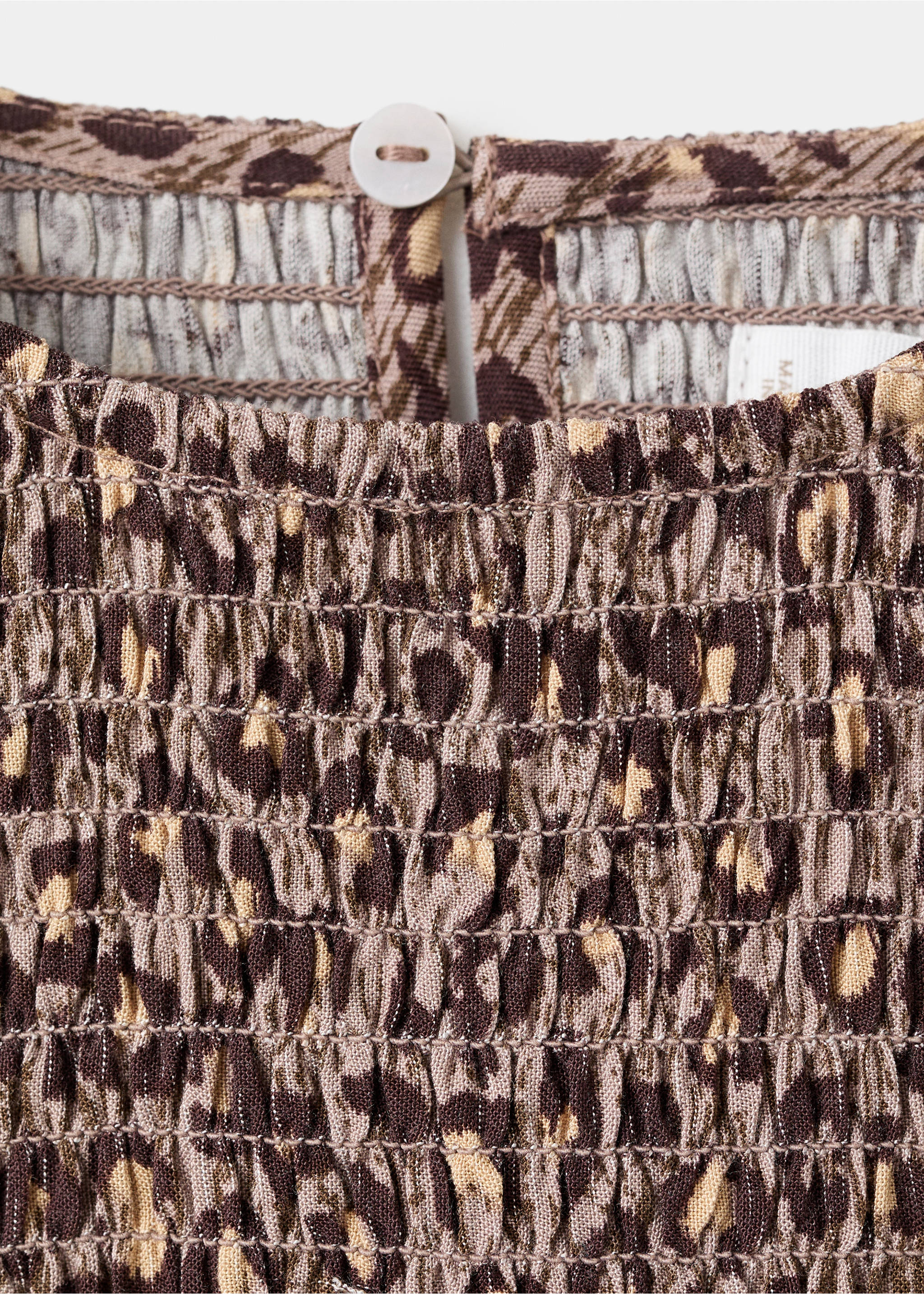 Leopard-print ruffled dress - Details of the article 8, Brown. Ref: 17096331-00.