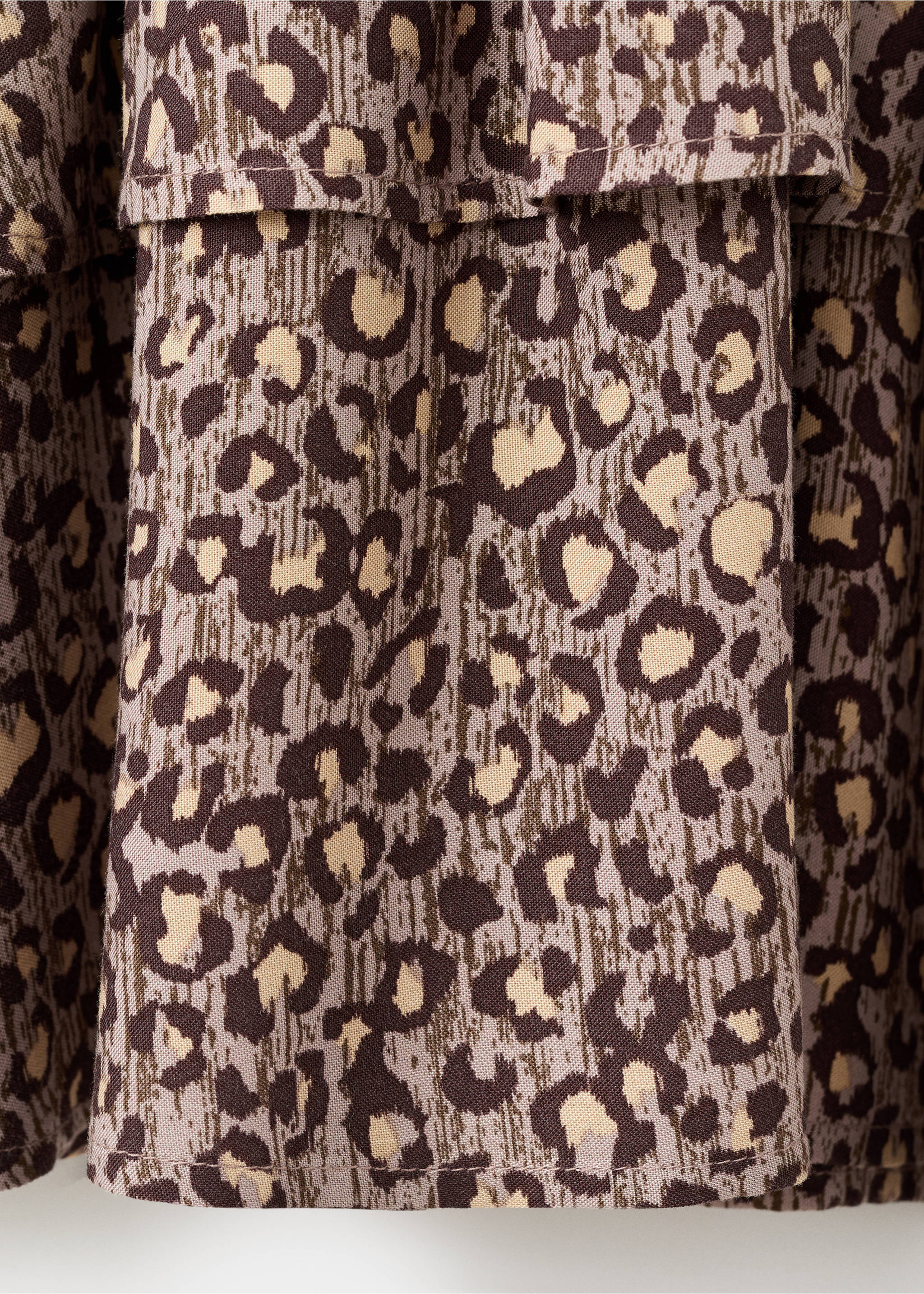 Leopard-print ruffled dress - Details of the article 0, Brown. Ref: 17096331-00.