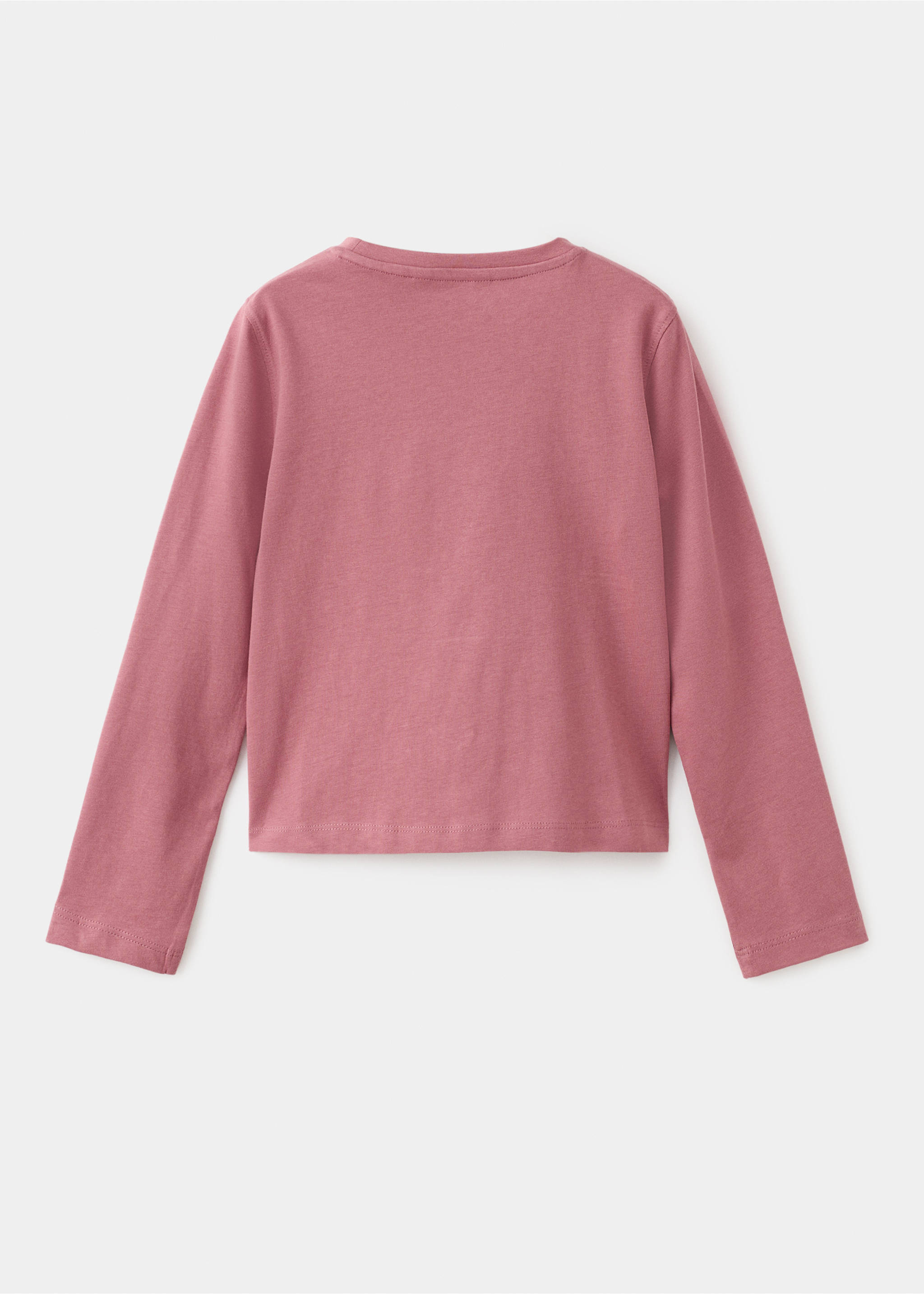 Baumwoll-T-Shirt mit Stickerei - Rückseite des Artikels, Erdbeerrot. Ref: 17096335-00.