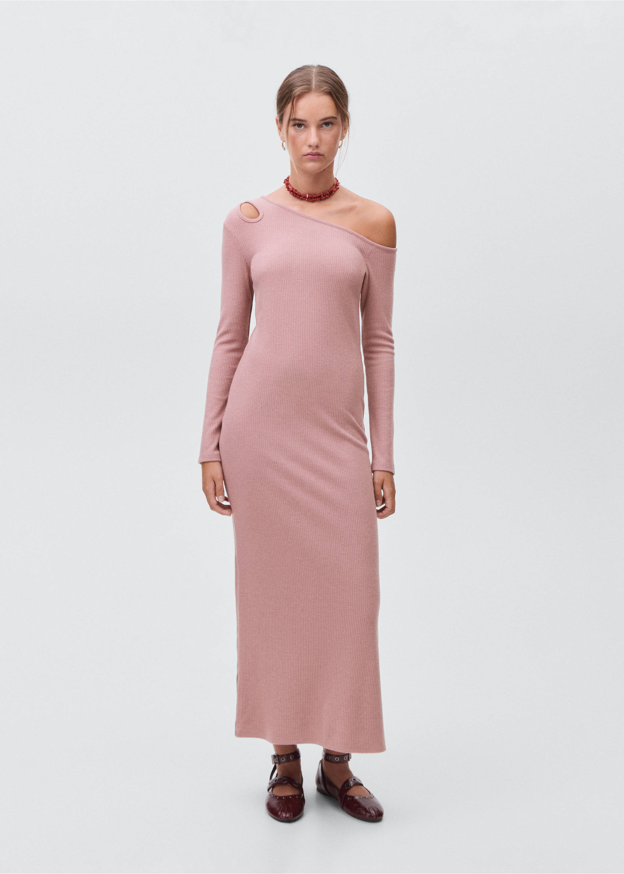 Long dress with cut-out - General plane, Pink. Ref: 17096339-00.