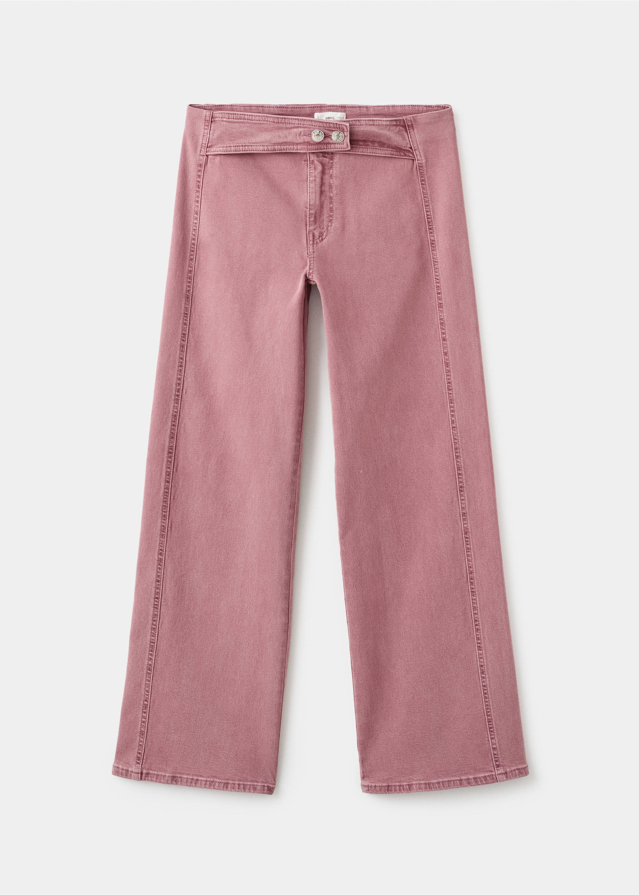 Jean taille basse coupe droite - Article sans modèle, Rose. Ref: 17096340-00.
