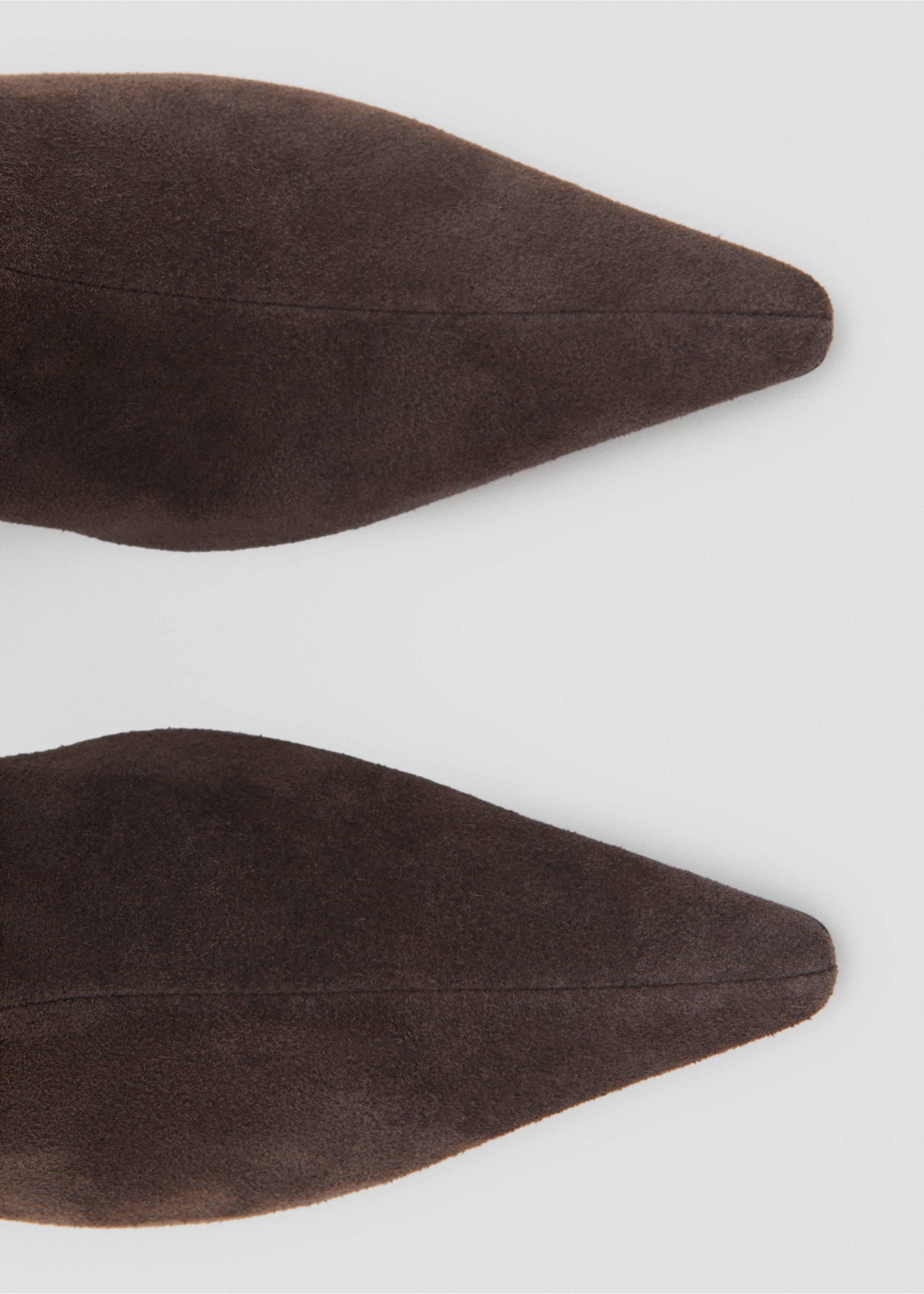 Suede kitten-heel boots - Details of the article 2, Chocolate. Ref: 17096341-00.